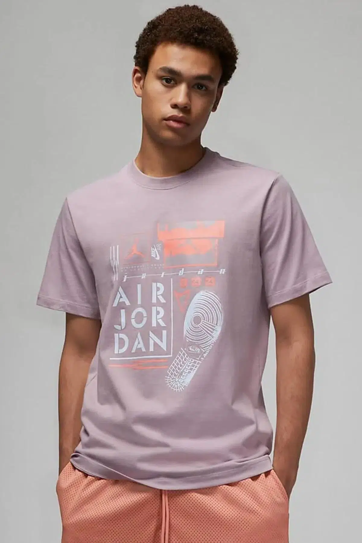 Nike Jordan Brand Graphic Tee Grafik Baskılı Erkek Tişört Mor