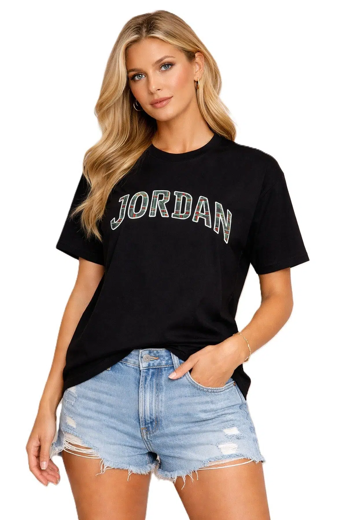Nike Jordan Women's Graphic T-Shirt Jordan Nakış Logolu Kadın Tişört Siyah
