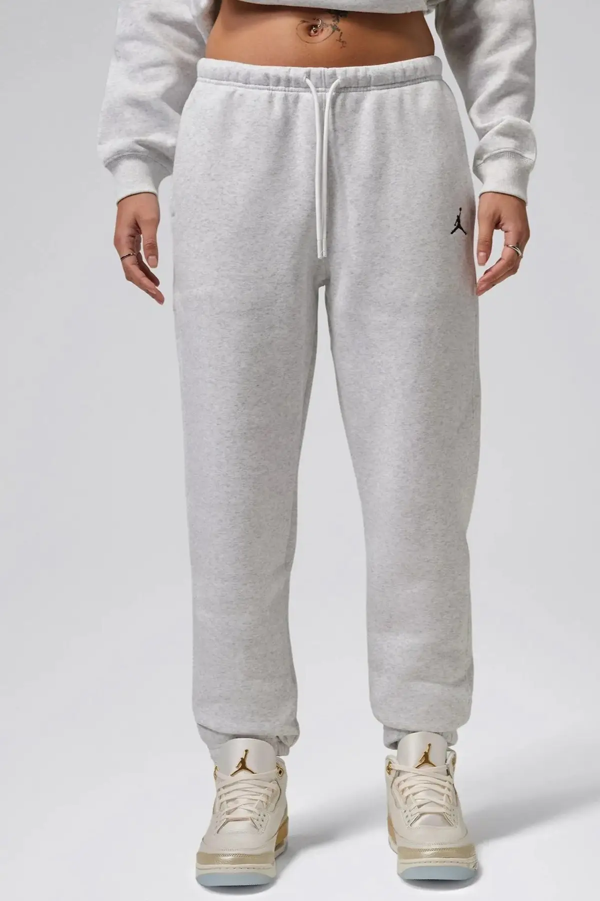 FV7077-016 Nike Jordan Brooklyn Fleece Loose Fit Women's Jogger Kadın Eşofman Altı Gri