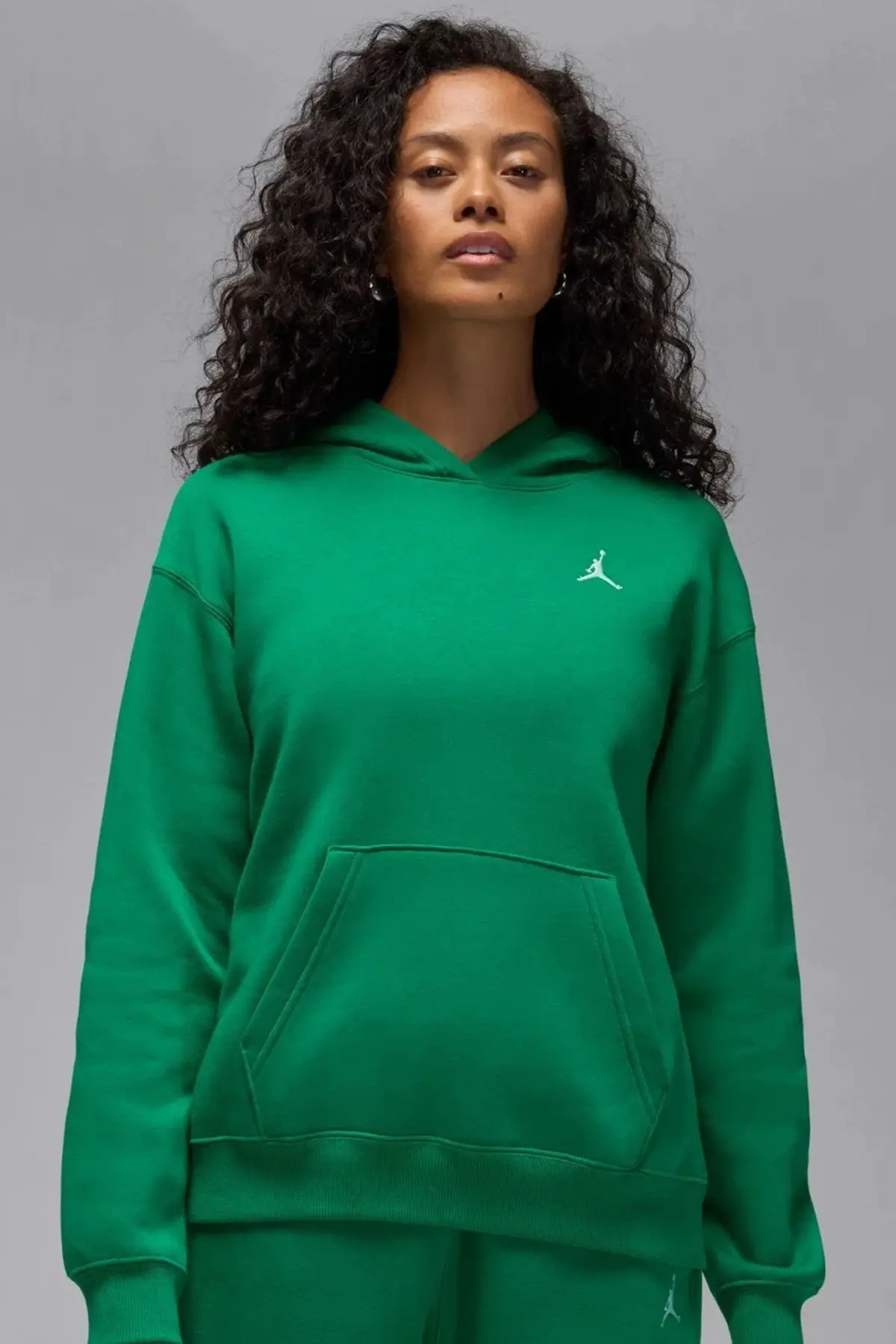 FV7071-365 Nike Jordan Brooklyn Fleece Loose Fit Womens Sweatshirt Bol Kesim Kapüşonlu Kadın Sweatshirt Yeşil