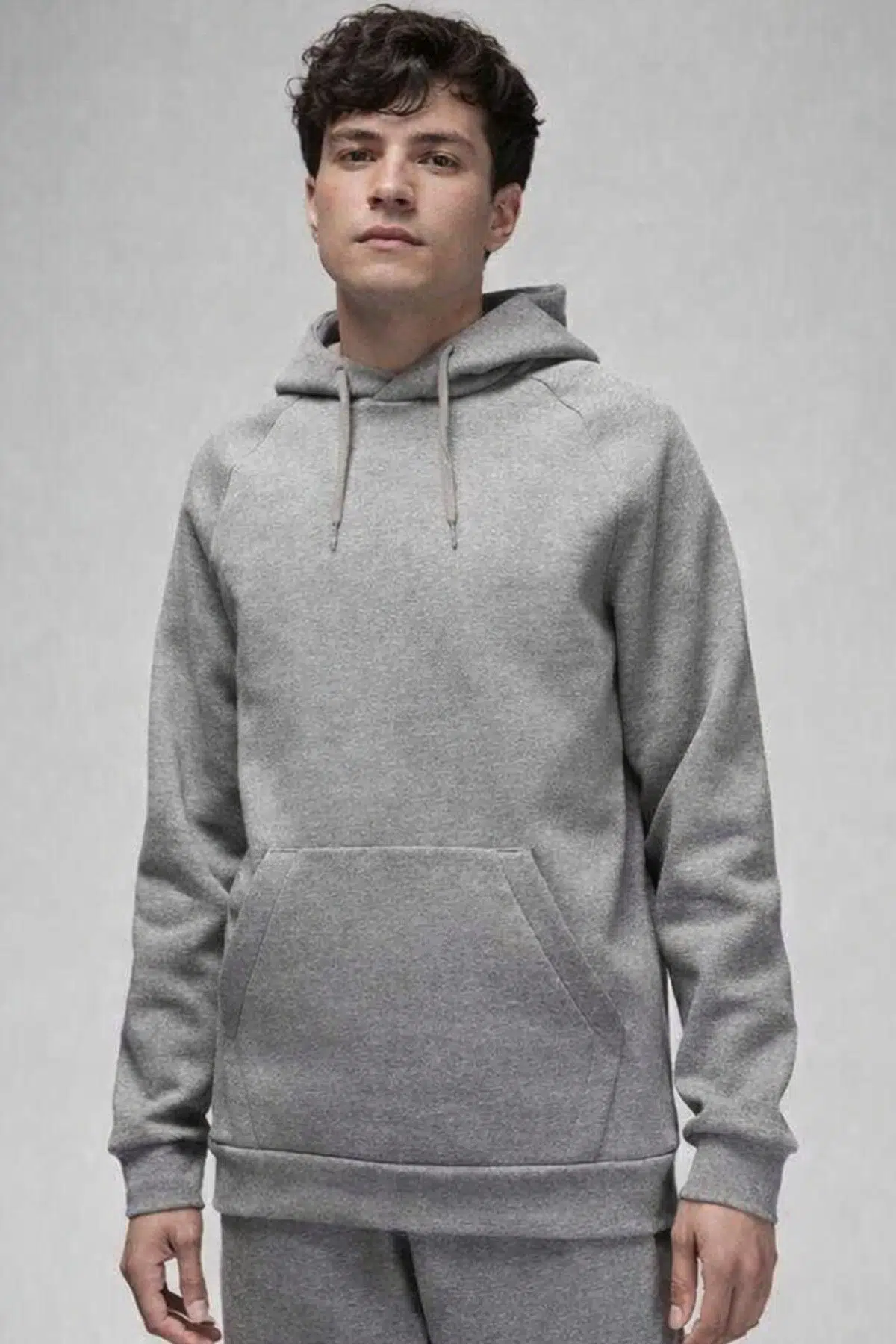 Nike Jordan Core Blank Fleece Po Hoodie Kapüşonlu Erkek Sweatshirt Gri