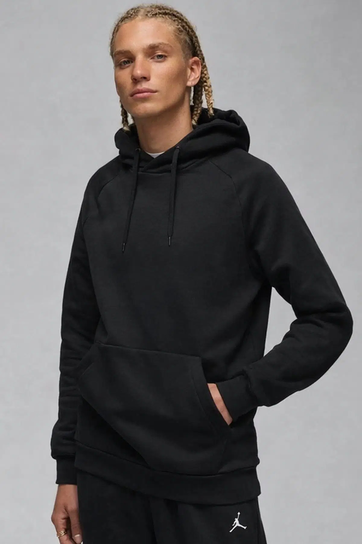 Nike Jordan Core Blank Fleece Po Hoodie Kapüşonlu Erkek Sweatshirt Siyah