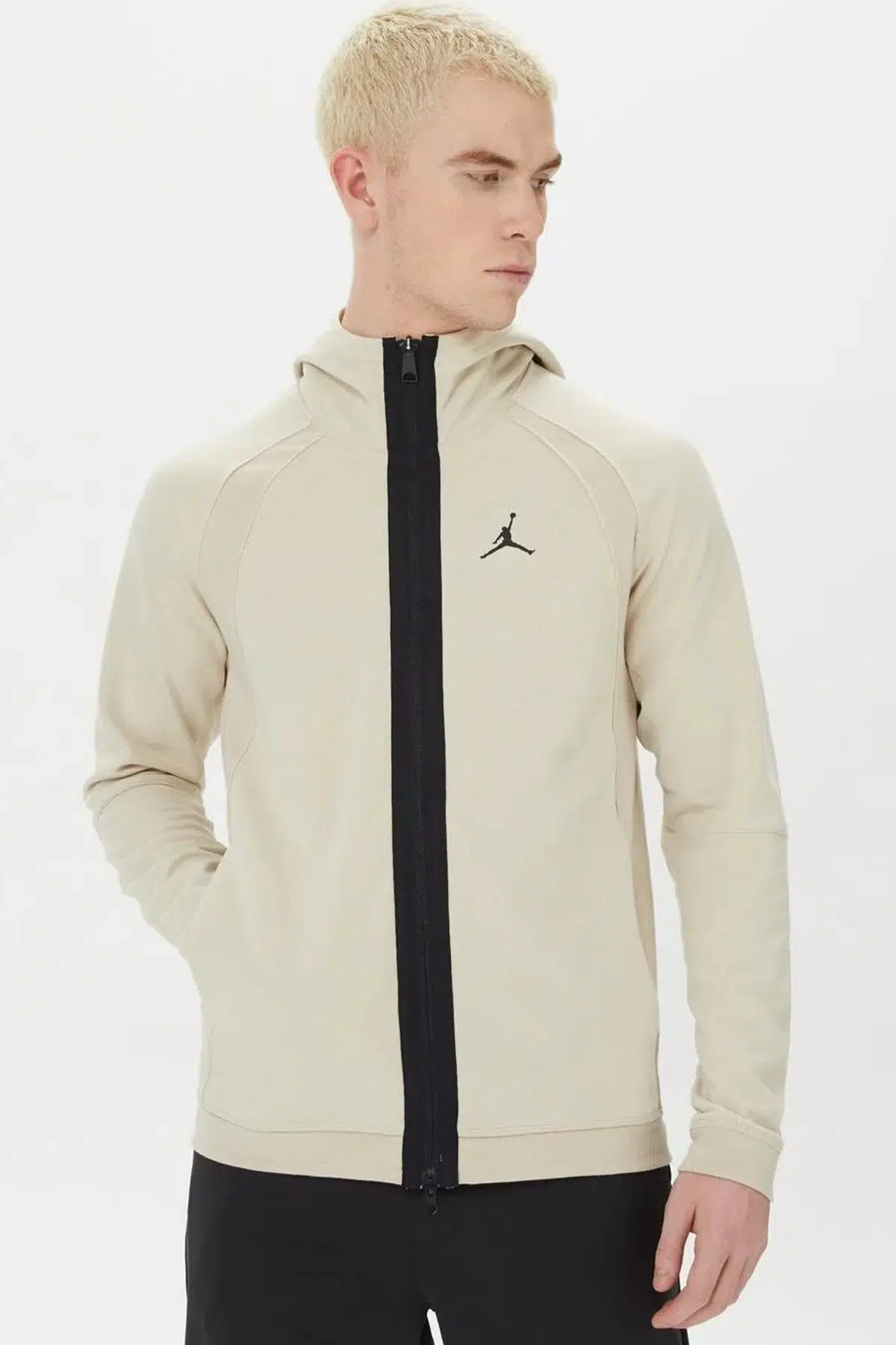 Nike Jordan Dri-Fit Sport Full-Zip Hoodie Erkek Sweatshirt Krem