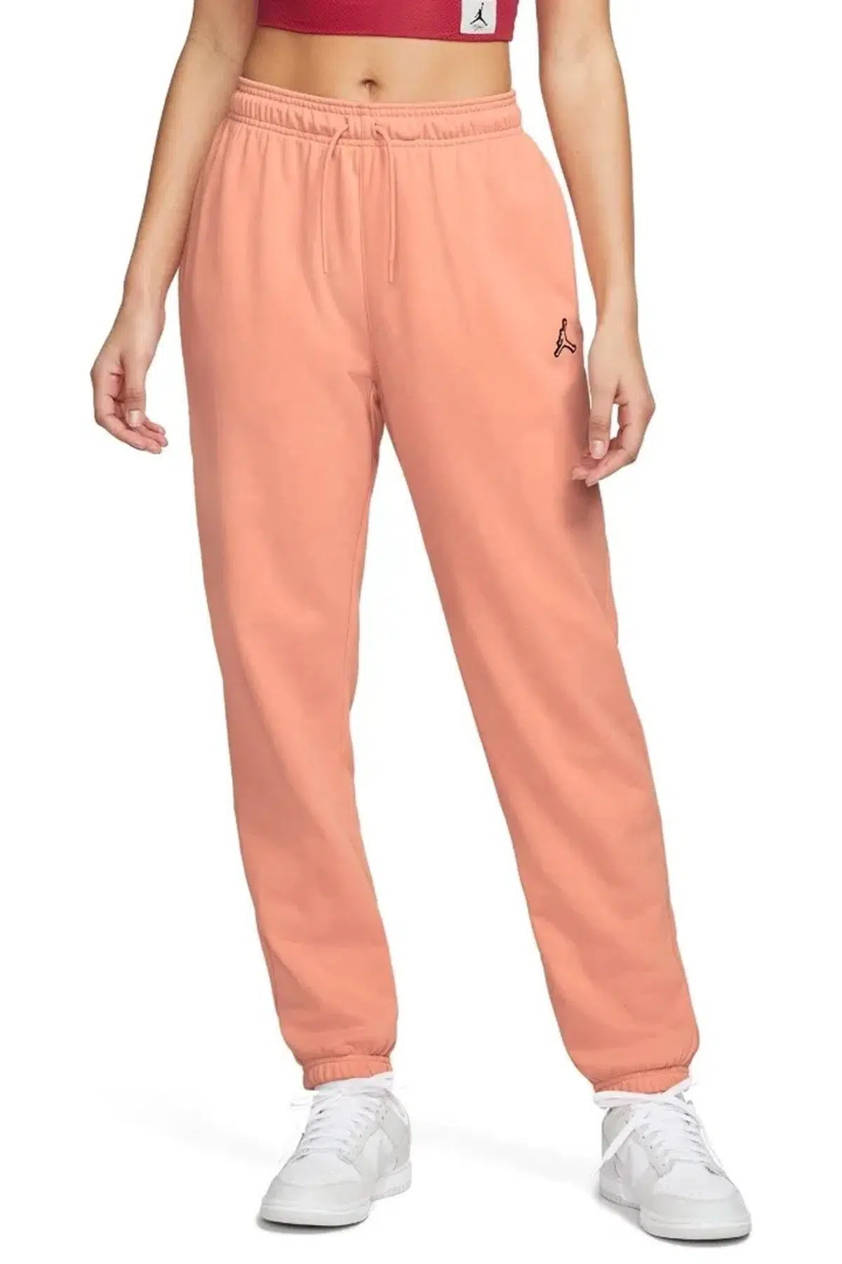 Nike Jordan Essential Core Loose Fit Fleece Pant.Lastik Paçalı Bol Kesim Pamuklu Kadın Günlük Eşofman Altı Turuncu
