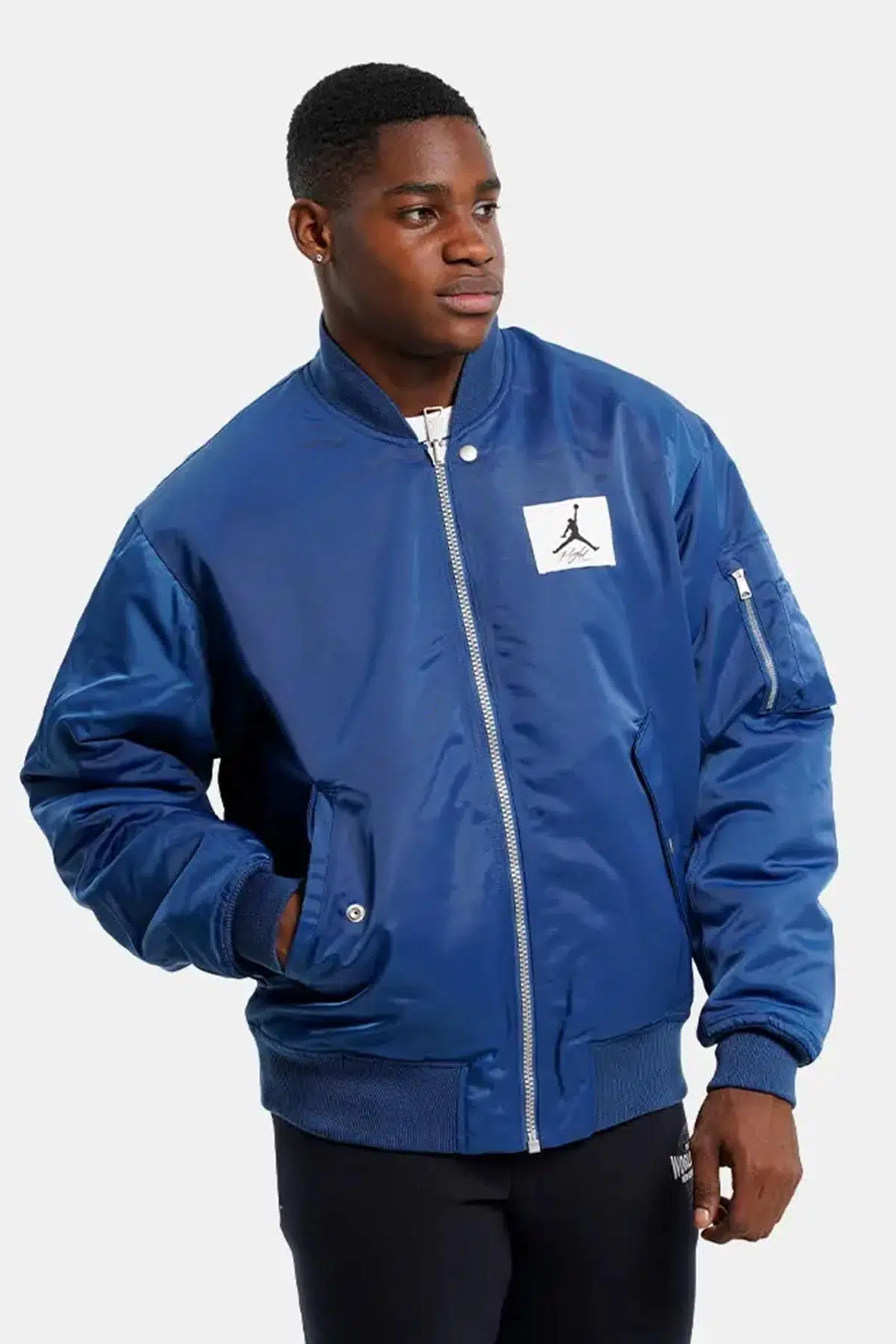 Nike Jordan Reversible Synthetic Fill Essentials Statement Varsity Jacket Dokuma Çift Taraflı Bomber Ceket Mavi