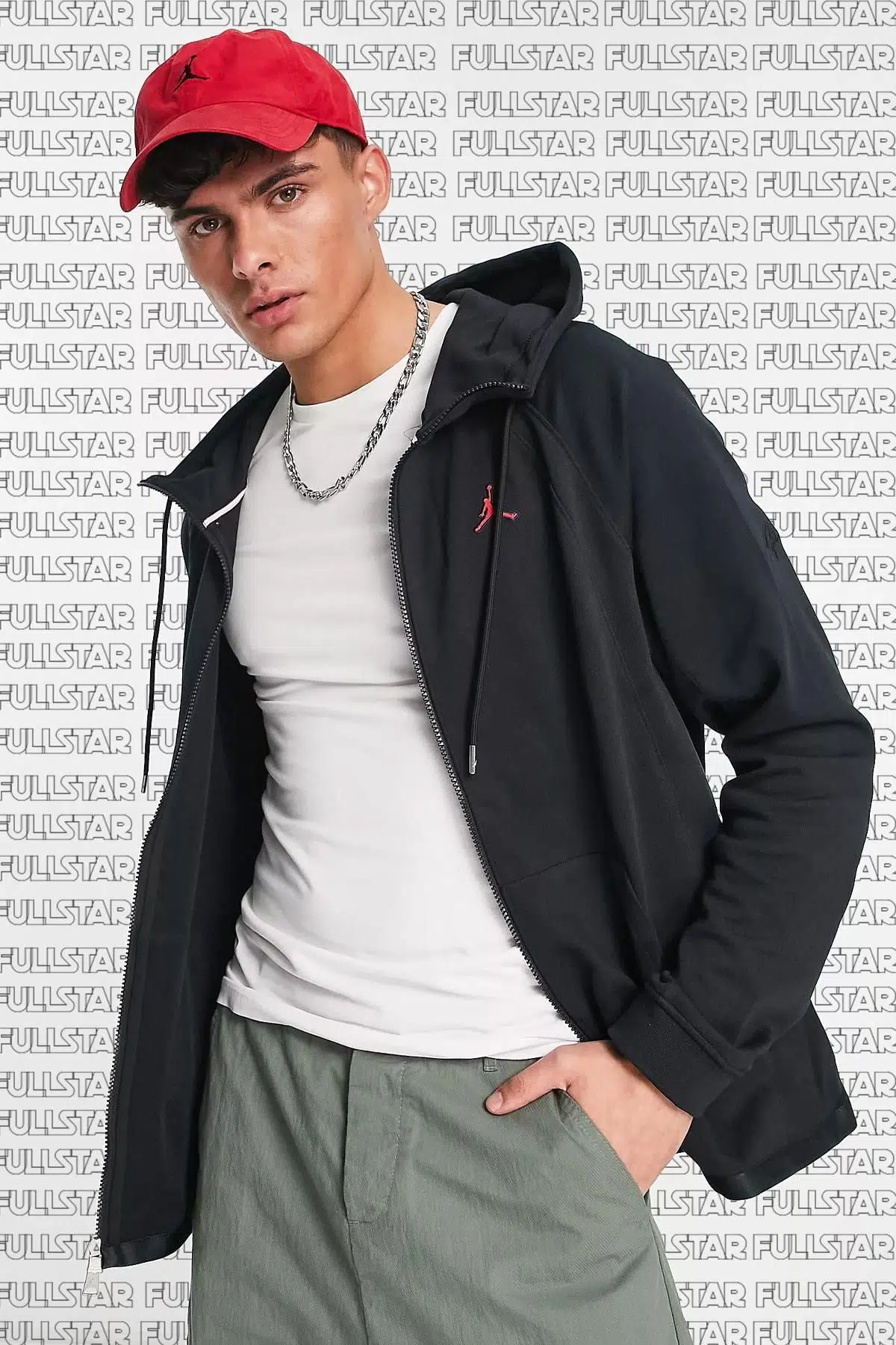 Nike Jordan Full Zip Unisex Hoodie Kapüşonlu Unisex Sweatshirt Siyah