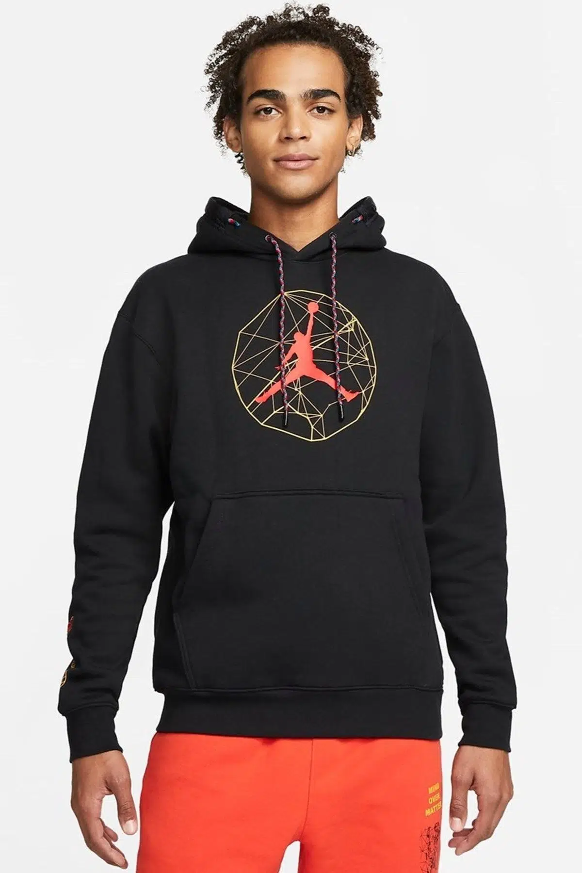 Nike Jordan Essentials Mountainside Graphic Pullover Hoodie Mens Baskılı Kapüşonlu Erkek Sweatshirt Siyah