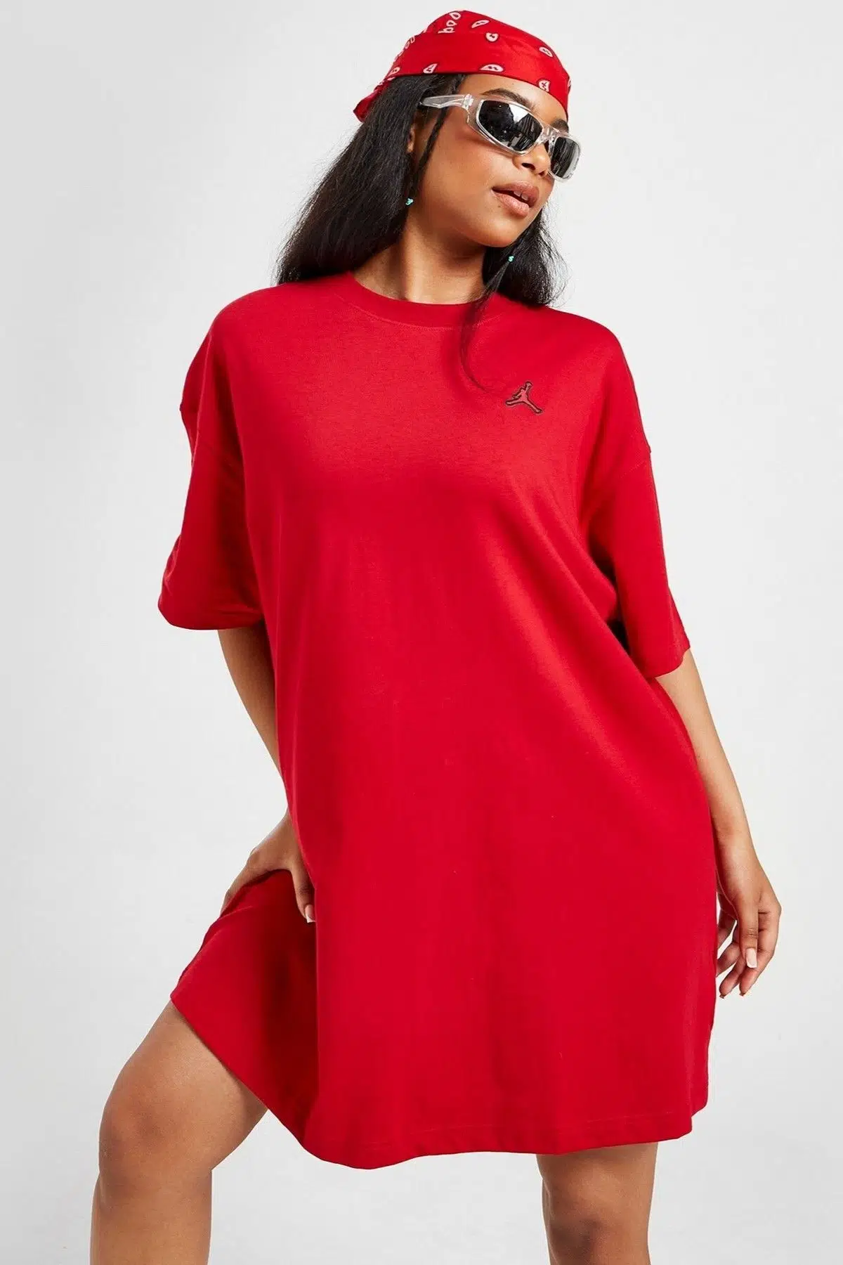 Nike Jordan Essentials Oversize T-Shirt Dress Kadın Oversize Tişört Elbise Kırmızı