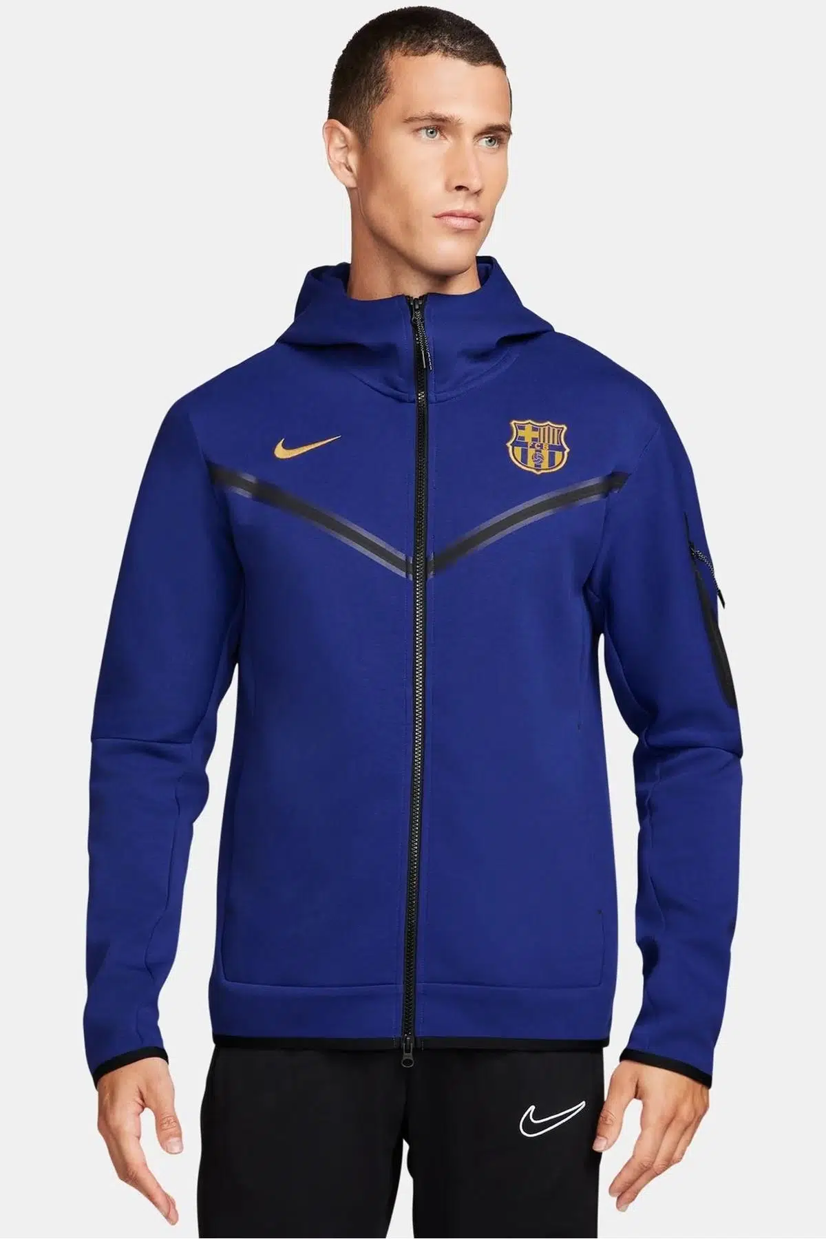 Nike FC Barcelona Tech Fleece Hoodie Fz Wr Erkek Kapüşonlu Sweatshirt Lacivert