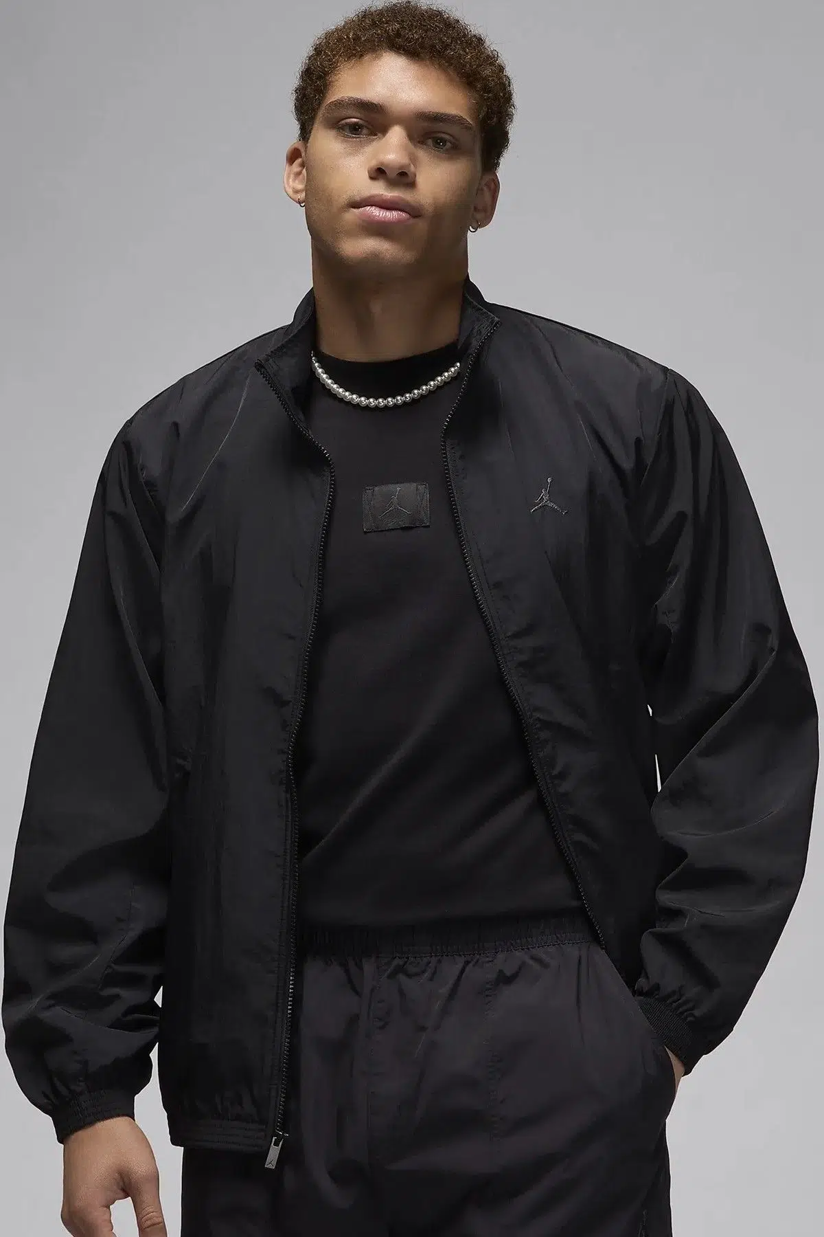 Nike Jordan Essentials Woven Full Zip Men's Loose Fit Jacket Erkek Büyük Beden Dokuma Spor Ceket Siyah