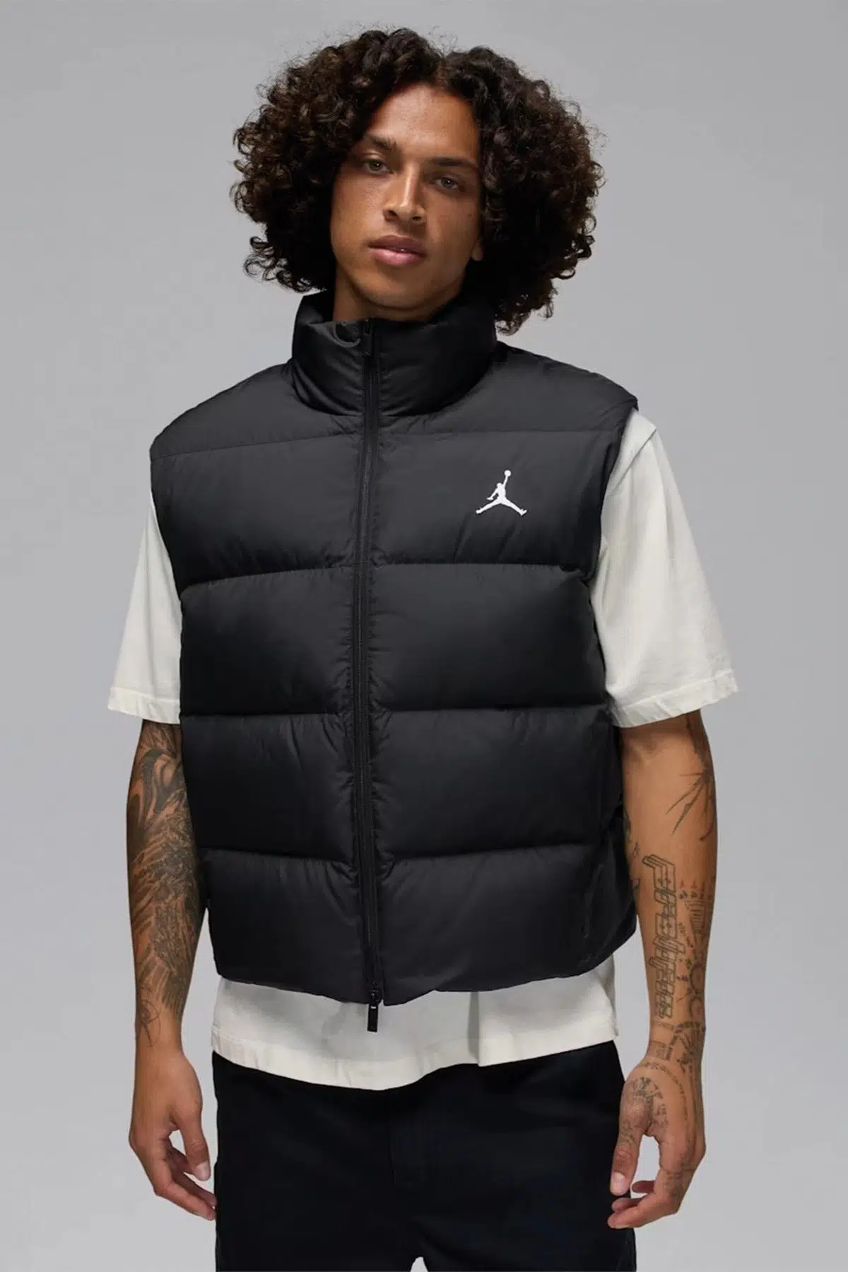 Nike Jordan Flight Down Loose Fit Vest Bol Kesim Su İtici Kaz Tüyü Erkek Yelek Siyah