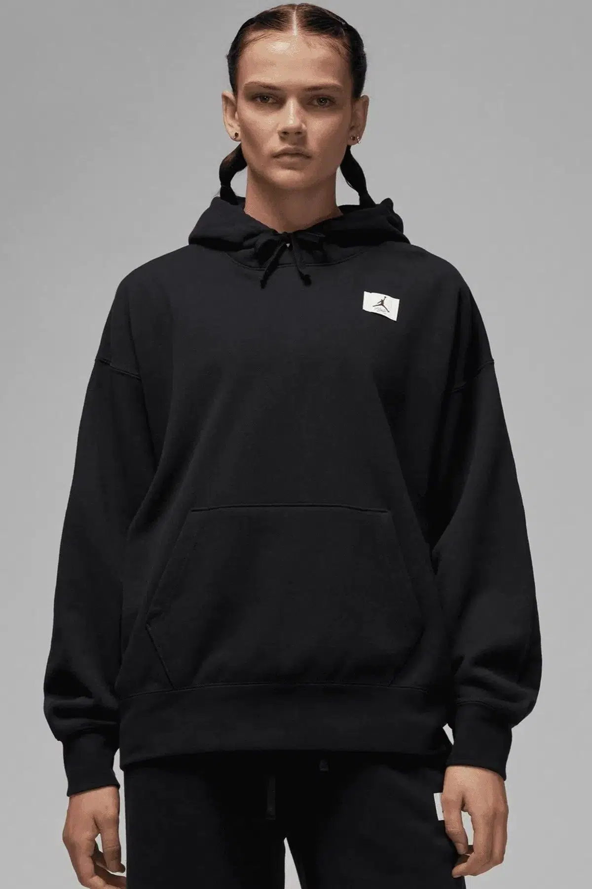 Nike Jordan Flight Fleece Oversize Hoodie Kadın Kapüşonlu Oversize Sweatshirt Siyah