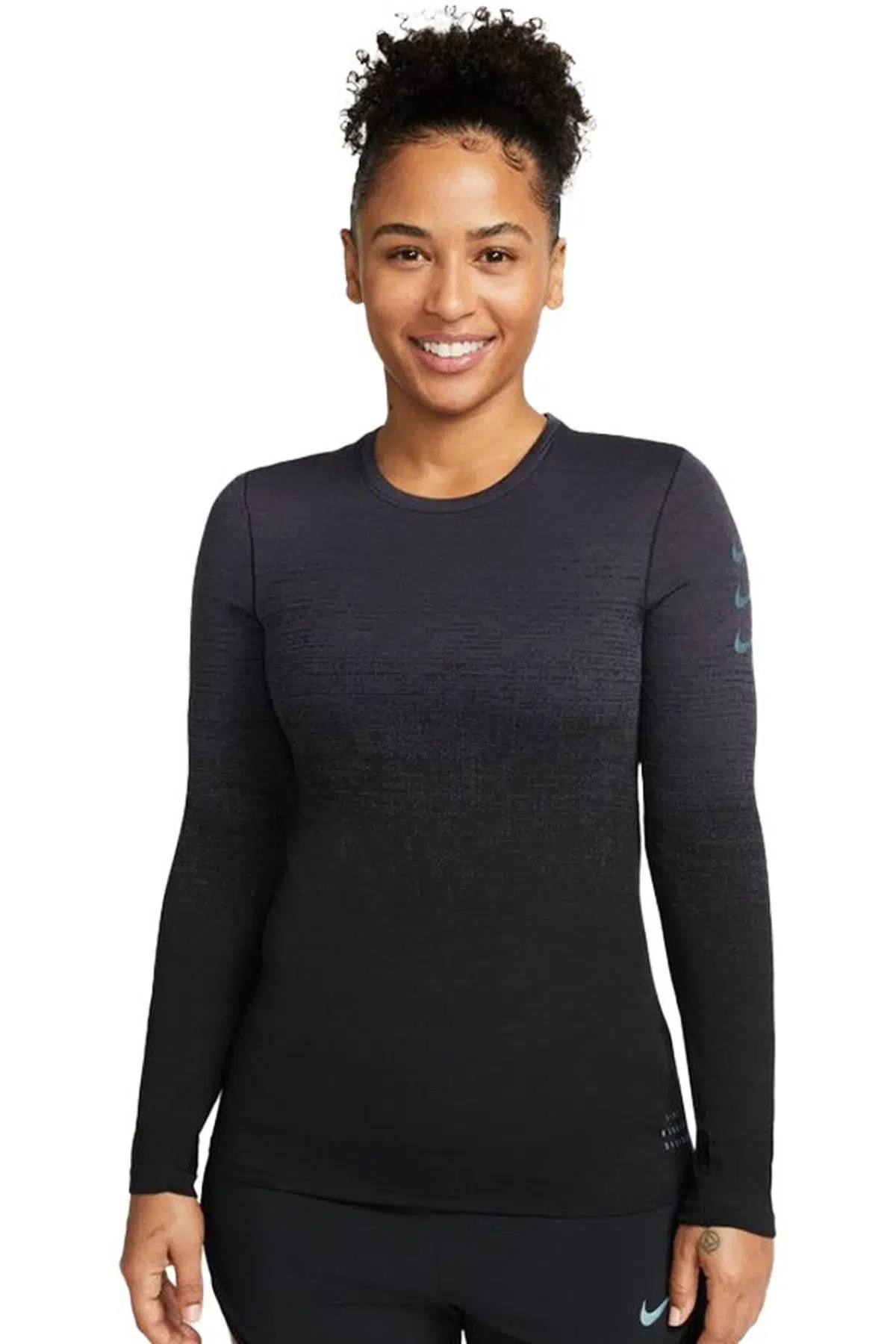 Nike Dri Fit ADV Run Division Slim Fit Running Top Kadın Slim Fit Sweatshirt Füme