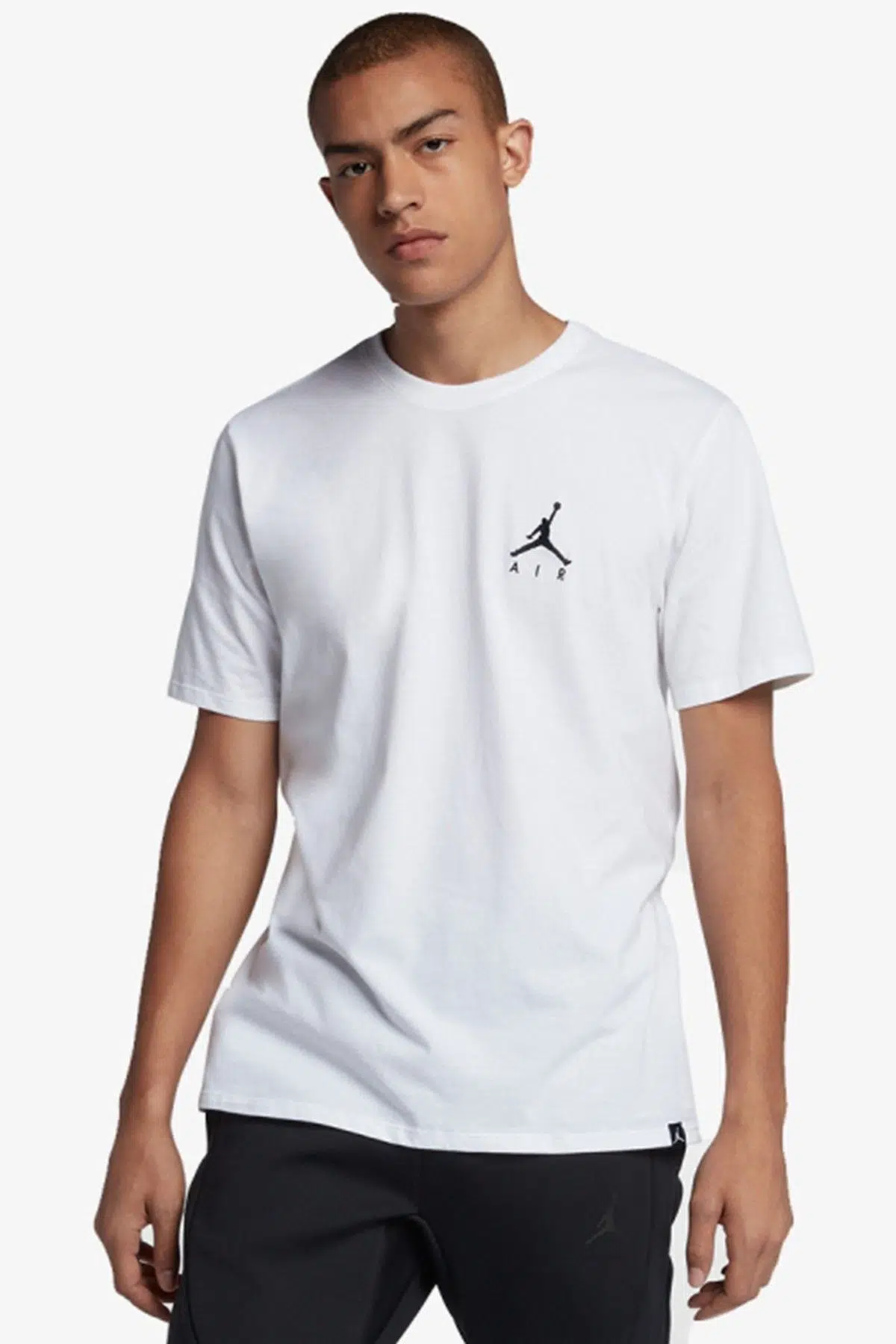 Nike Jordan Jumpan Air Unisex White-Black Tee Jordan Nakış Logolu Tişört Beyaz-Siyah
