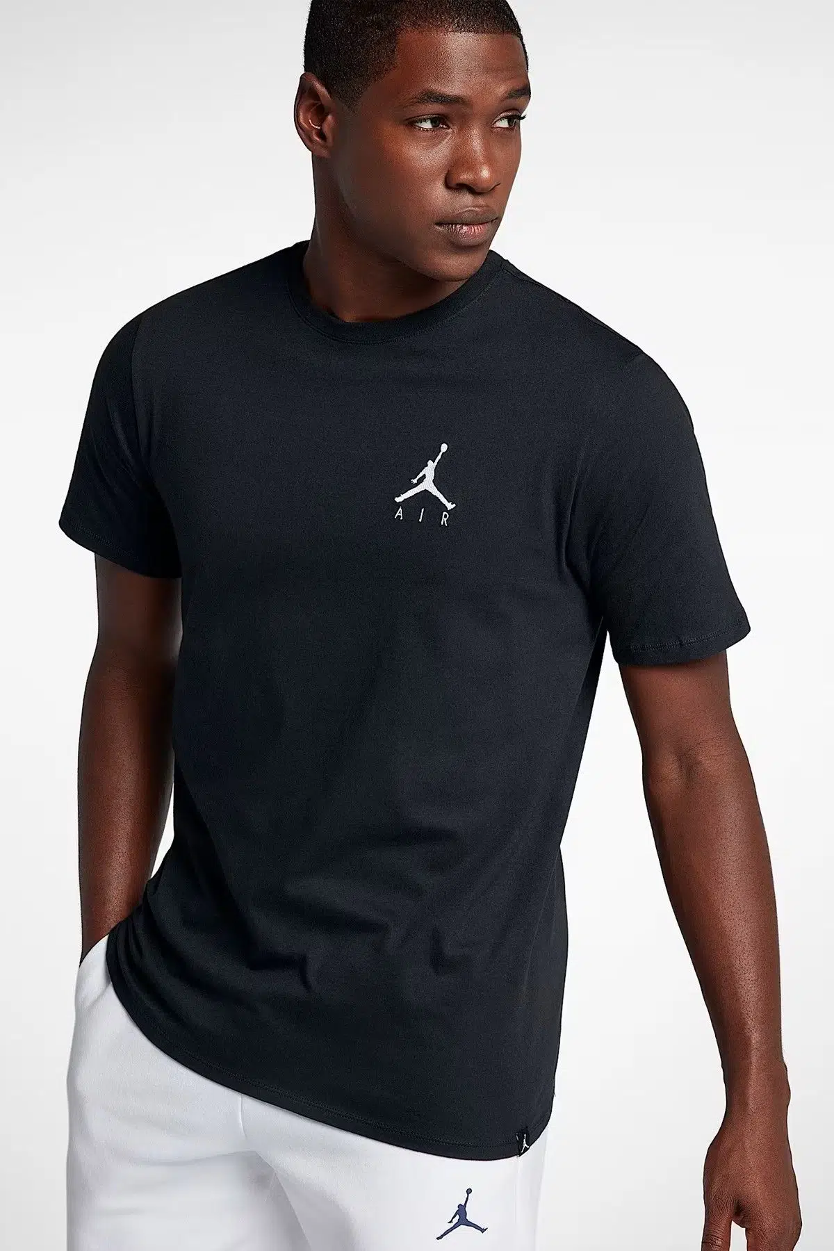 Nike Jordan Jumpman Air Unisex Balck Tee Jordan Nakış Logolu Tişört Siyah