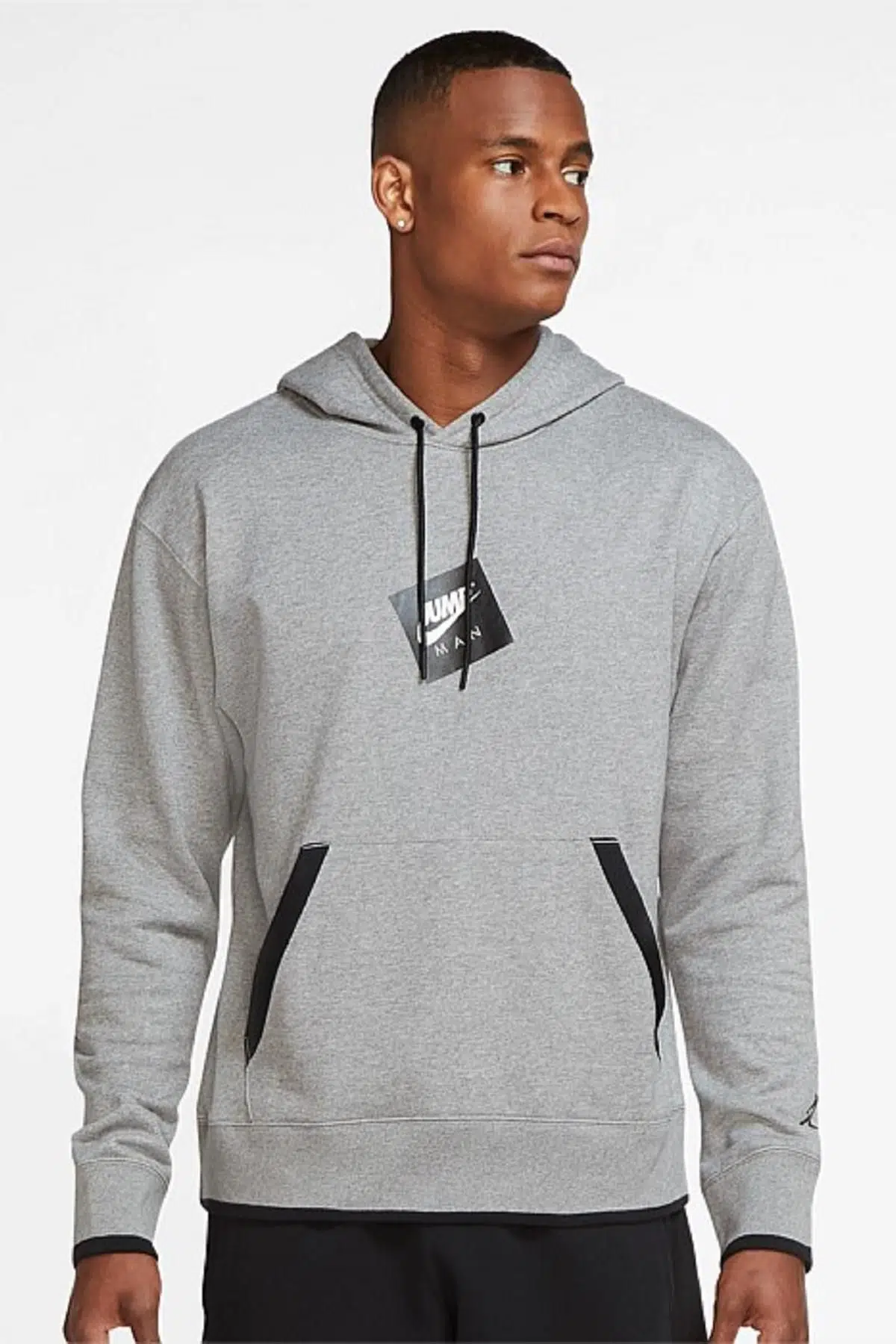Nike Jordan Jumpman Classics Men's Printed Fleece Pullover Hoodie - Grey