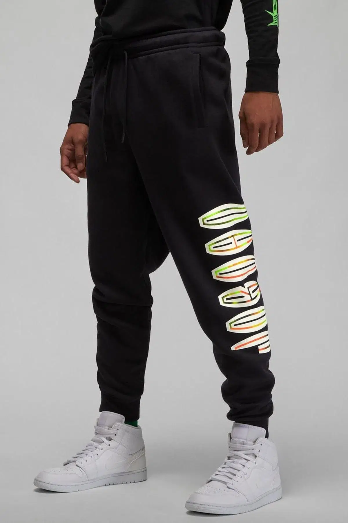 Nike Jordan Flight MVP Fleece Mens Pant Black Lastik Paçalı Erkek Eşofman Altı Siyah 