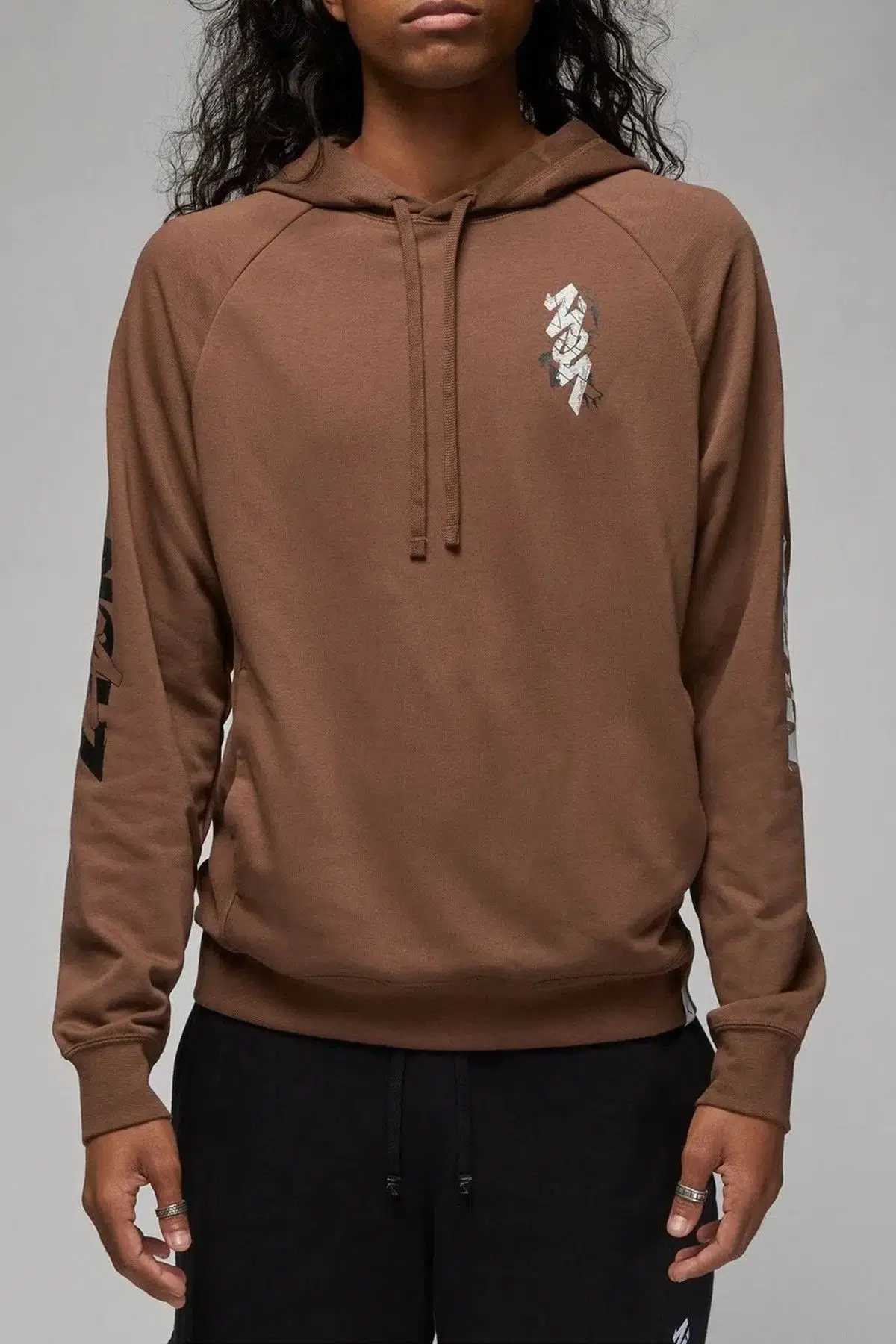 Nike Jordan Jumpman Fleece Pullover Hoodie Erkek Kapüşonlu Sweatshirt Kahverengi