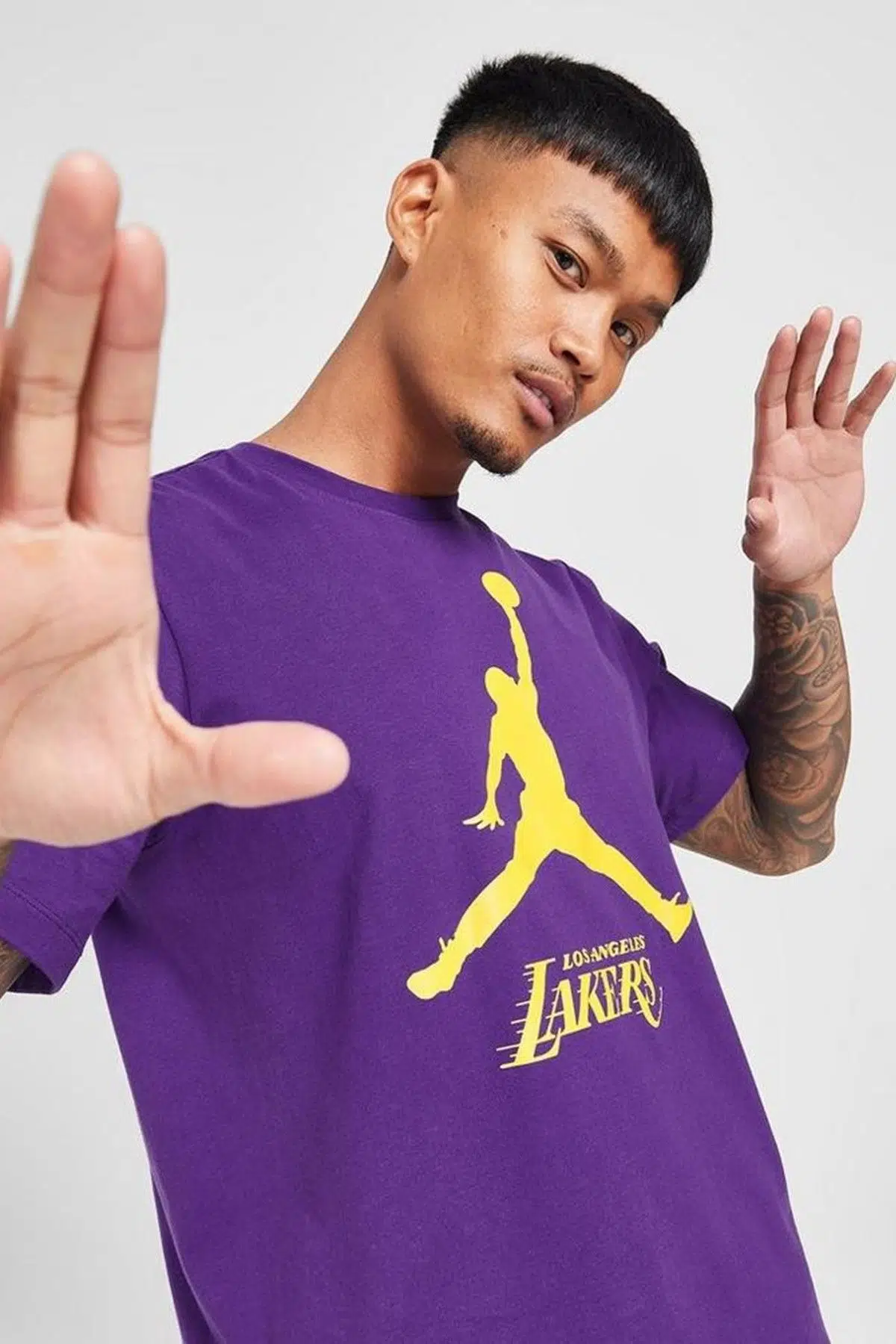 Nike Jordan Los Angeles Lakers NBA Jordan Graphic Tshirt Purple Jordan Nakış Logolu Tişört Mor