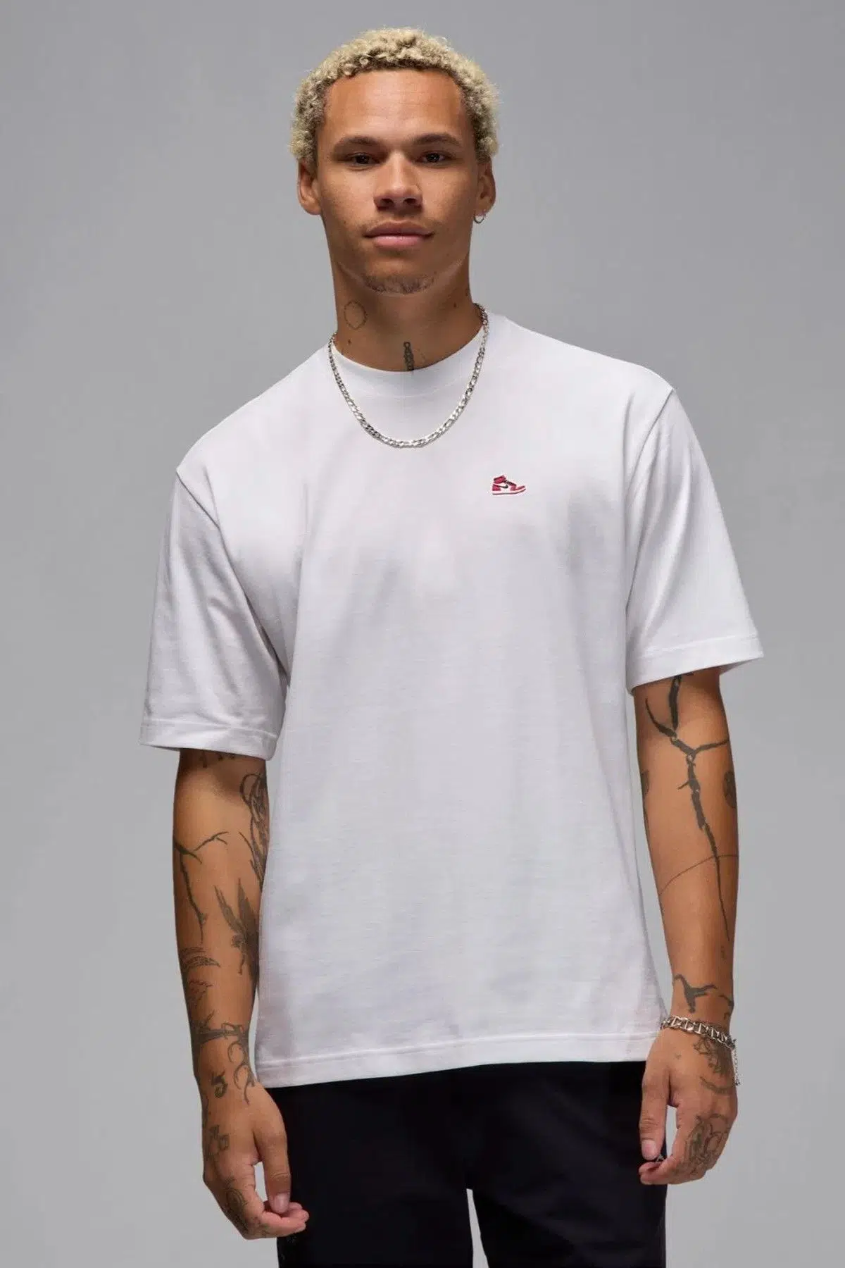 Nike Jordan Mens Tee Grafik Baskılı Erkek Tişört Beyaz