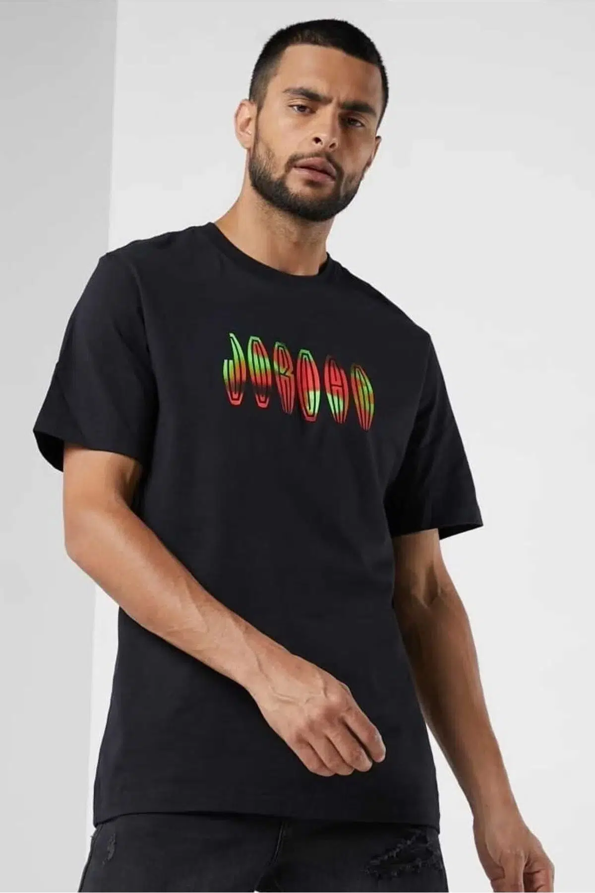 Nike Jordan MVP Flight Remix SS Crew Mens Tee Erkek Günlük Pamuklu Tişört Siyah