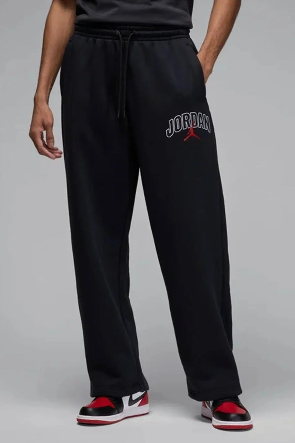 Nike Jordan Open-Hem Trousers Oversized Mens Pants.Oversize Erkek Eşofman Altı Siyah