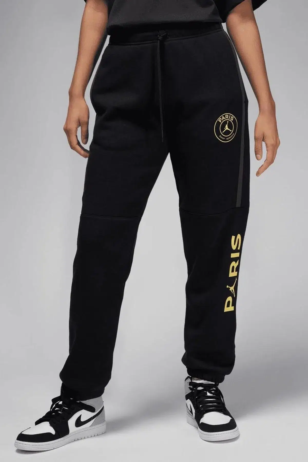 Nike Jordan Paris Saint-Germain Brooklyn Fleece Lastik Paçalı Kadın Günlük Eşofman Altı Siyah