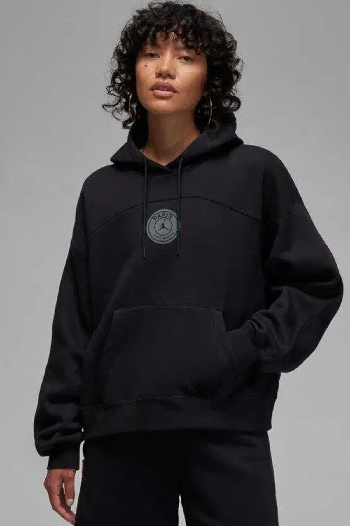 Nike Jordan PSG 23 Loose Fit Hoodie Bol Kesim Kapişonlu Kadın Sweatshirt Siyah
