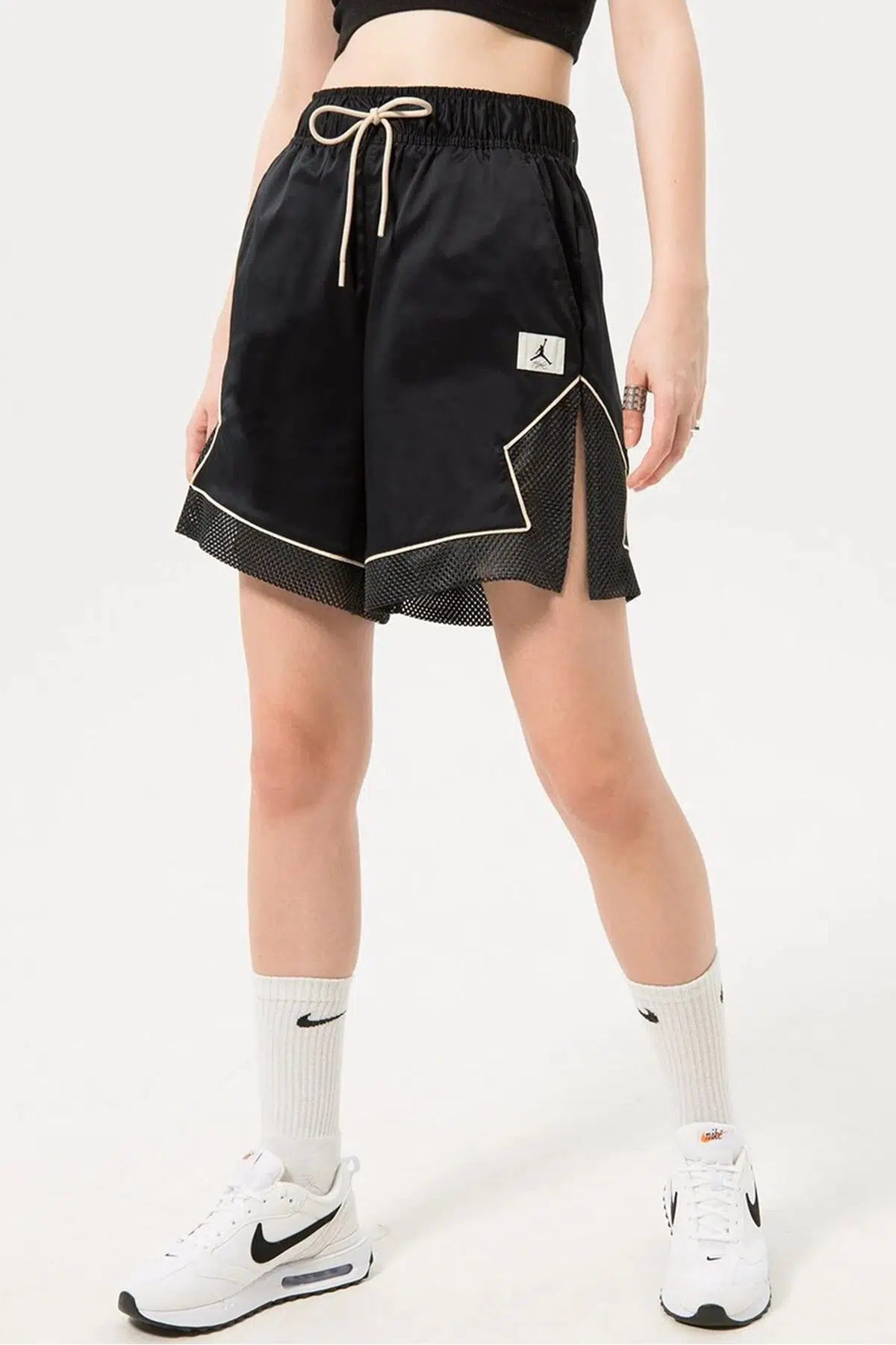 Nike Jordan Essential Diamond Loose Fit Shorts Kadın Dokuma Geniş Kalıp Şort Siyah