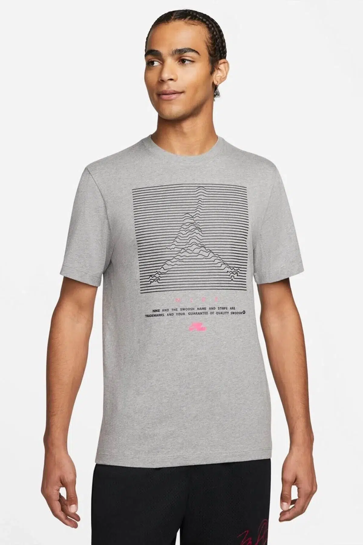 Nike Jordan Graphic Short Sleeve Tee Jordan 23 Nostaljik Grafikli Erkek Tişört Gri