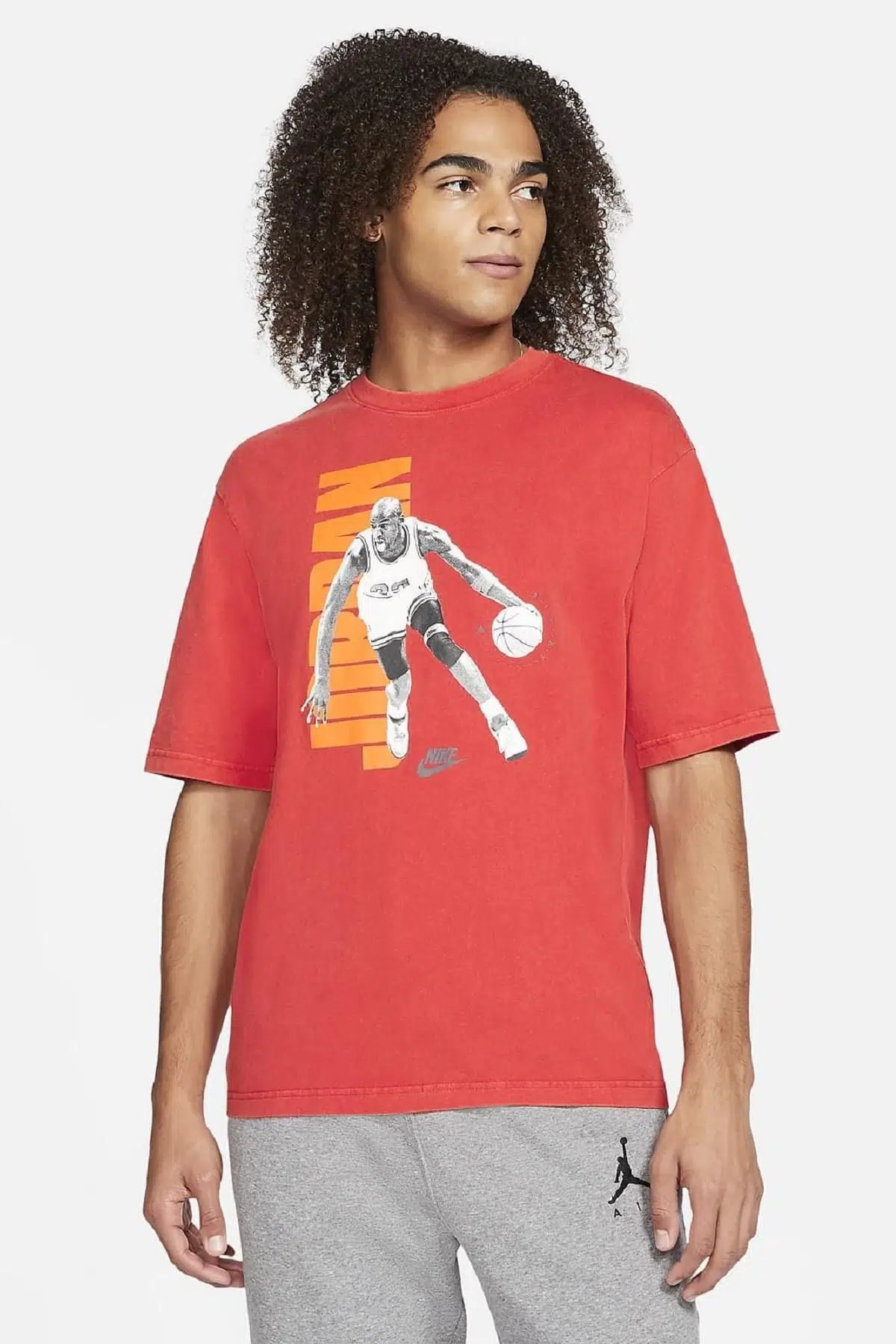 Nike Jordan Vintage Graphic Tee Baskılı Pamuklu Kırmızı Tişört