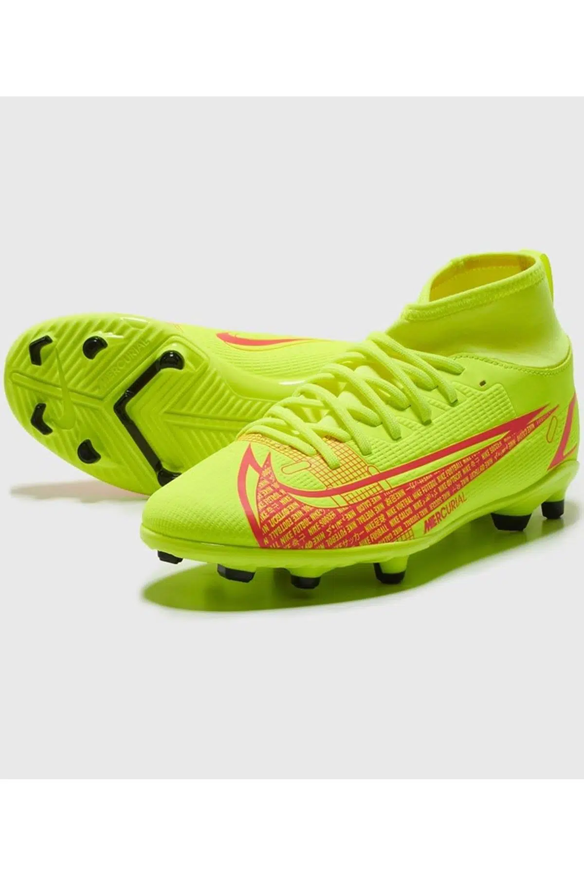 Nike Jr. Mercurial Superfly 8 Club MG Soccer Shoes Çoraplı Bilekli Çocuk Kramponu Sarı