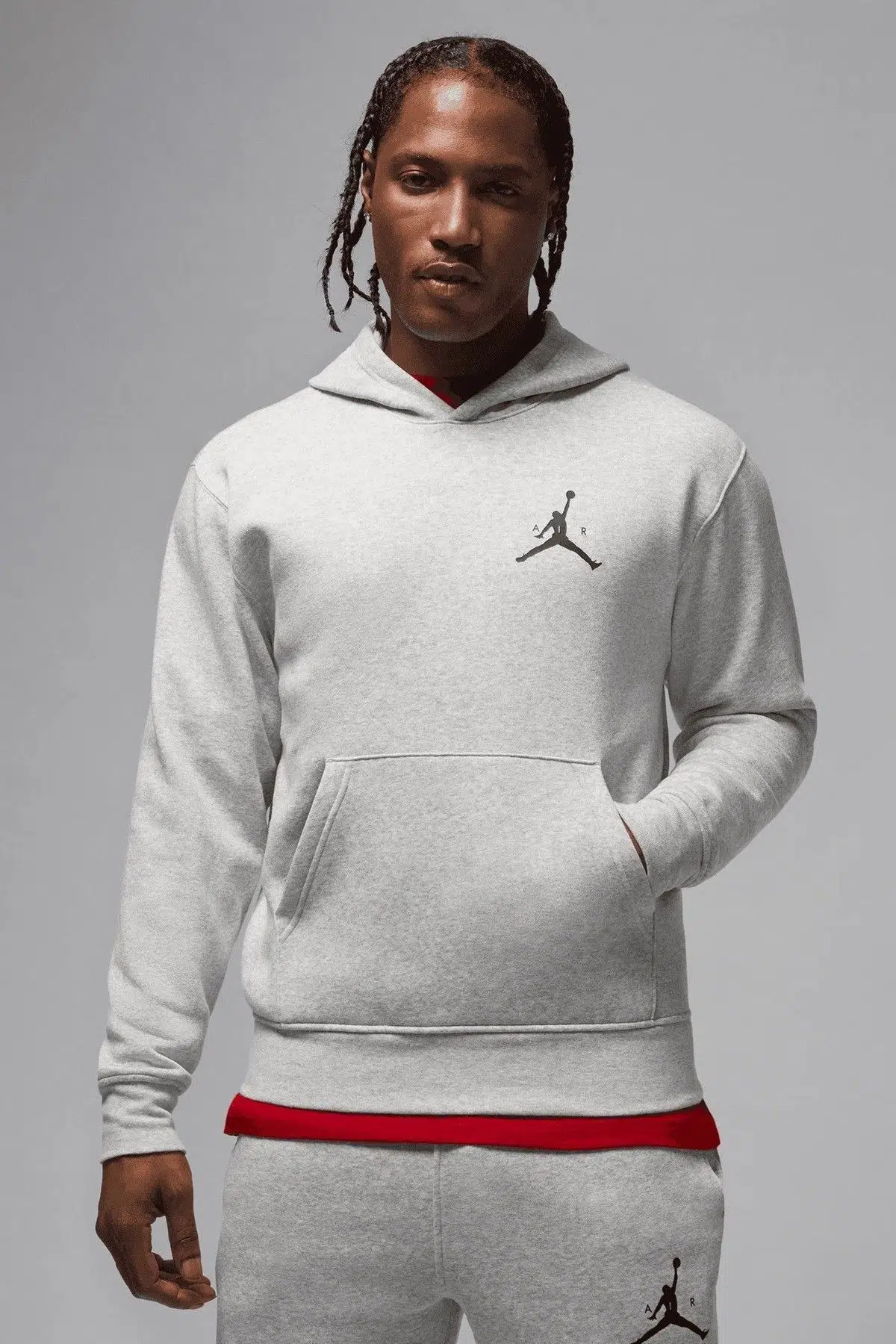 Nike Jumpman Fleece Pullover Mens Hoodie Kapüşonlu Erkek Sweatshirt Gri