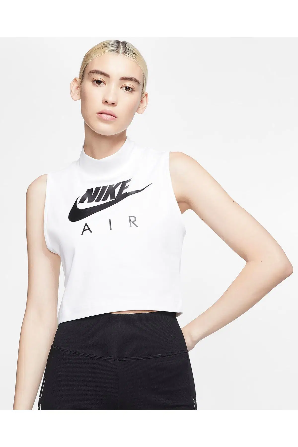 Nike Kadın Beyaz Air Mock Tank Balıkçı Yaka Atlet
