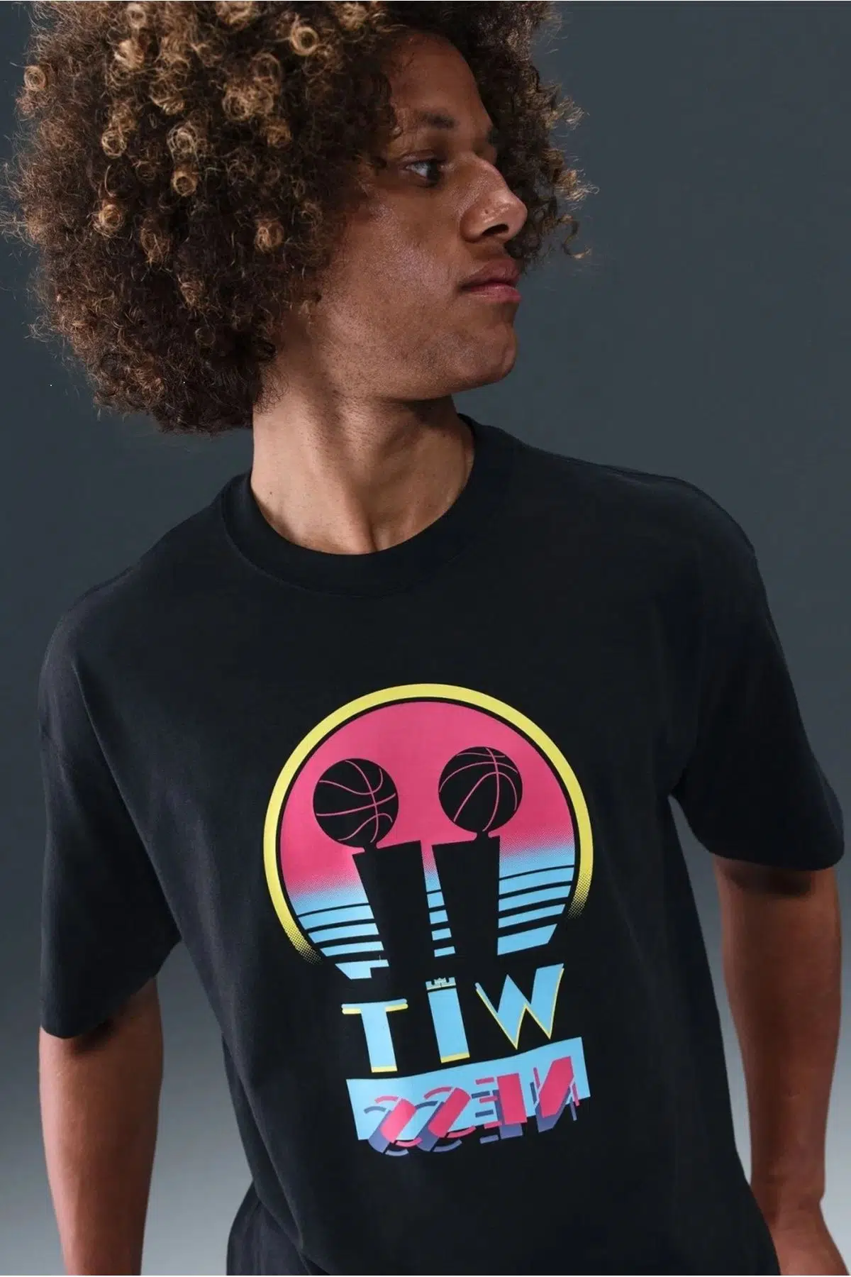 Nike LeBron''Miami Twice''Tee Max 90 Loose Fit Grafik Baskılı Erkek Günlük Tişört Siyah