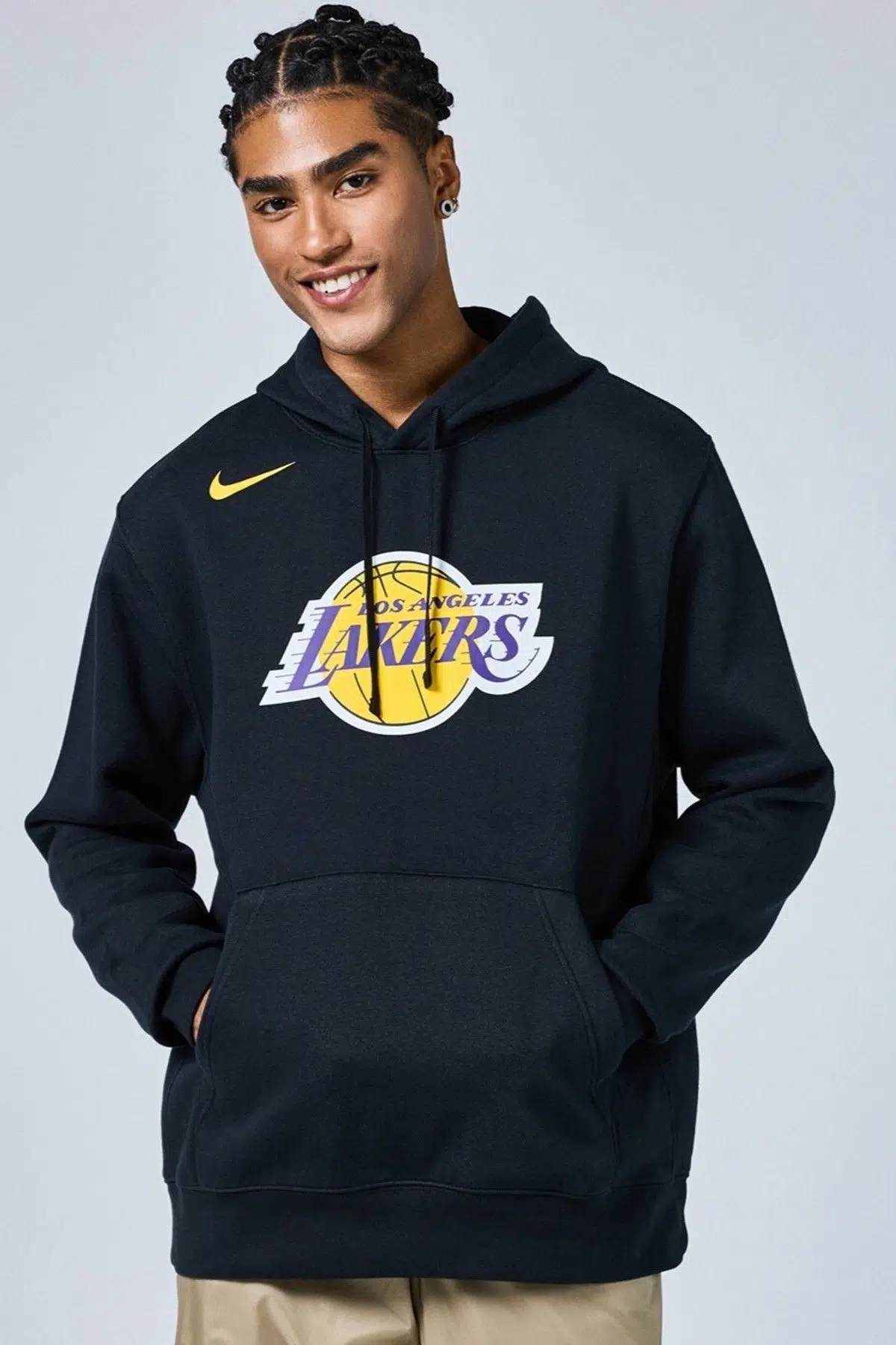 Nike Los Angeles Lakers NBA Mens Hoody Kapüşonlu Pamuklu Erkek Sweatshirt Siyah