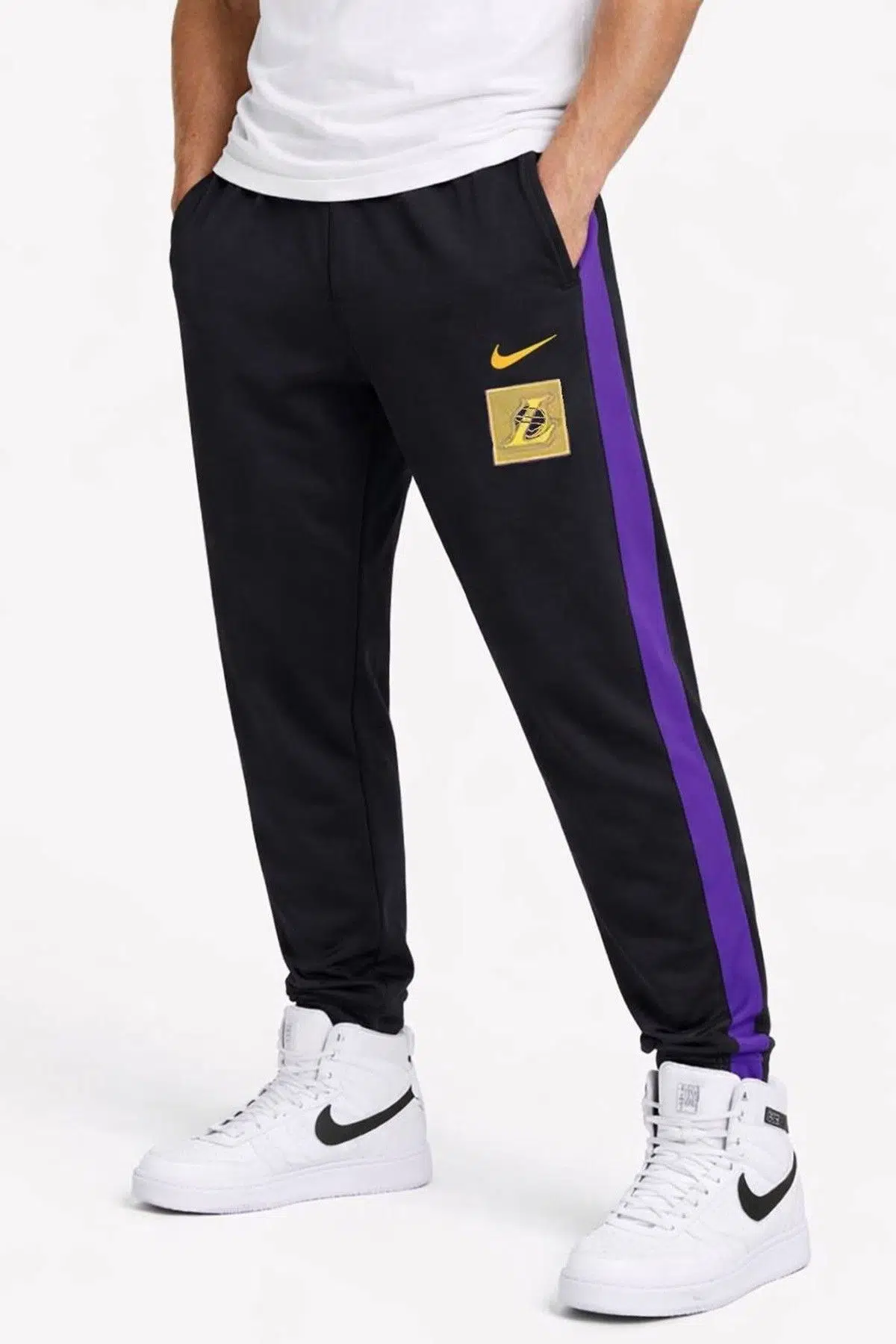 Nike Los Angeles Lakers Starting 5 Therma Fit Erkek Eşofman Altı Siyah