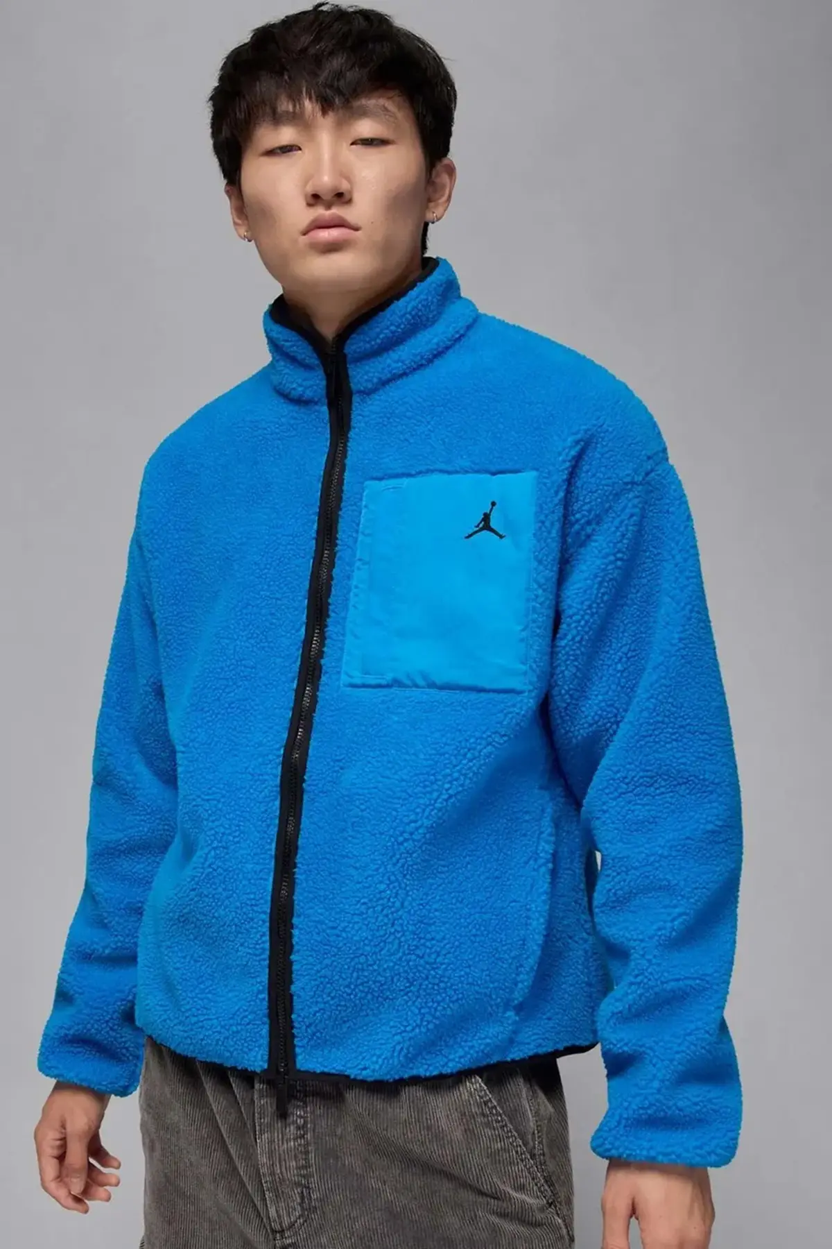 HV0778-406 Nike M Jordan Flight Mtnside Sherpa Mens Jacket Uzun Tüylü Erkek Ceket Mavi