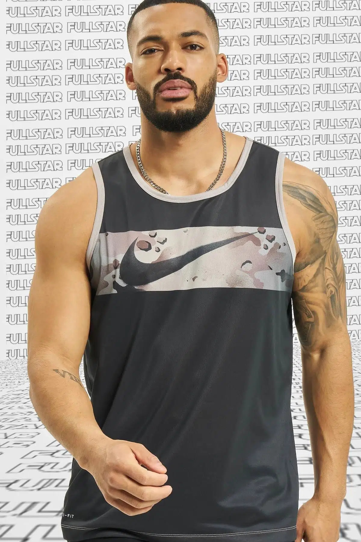 Nike Dri Fit Leg Tank Camo Gray Kamuflaj Sporcu Atleti Antrasit