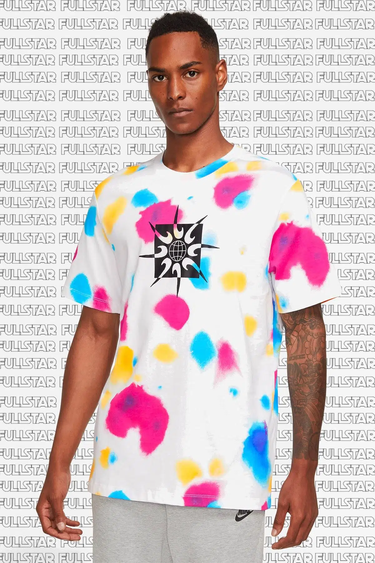 Nike M Nsw Festival Aop Unisex Tee Renkli Stil Tişört Beyaz