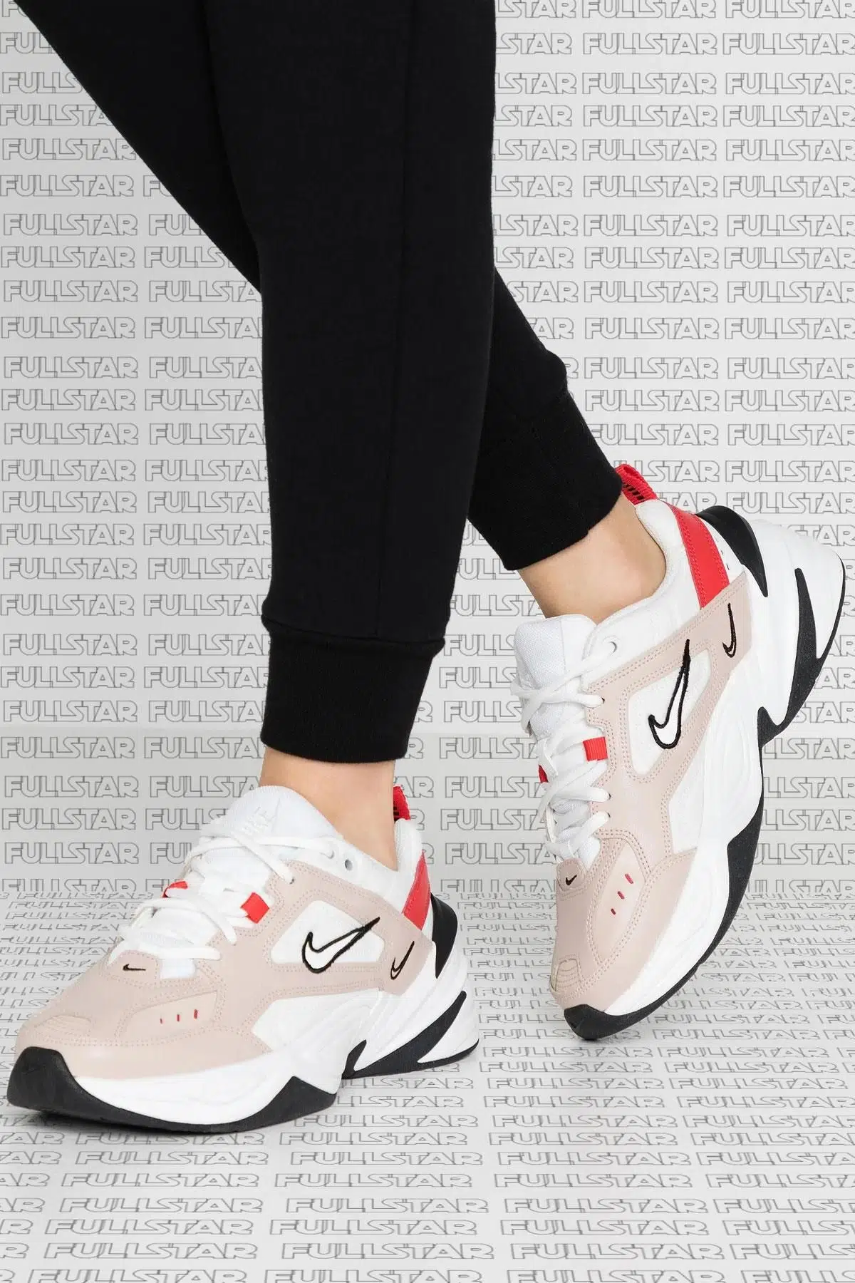 Nike M2K Tekno Leather Unisex Reflector Sneaker Beige Hakiki Deri Spor Ayakkabı Beyaz Bej