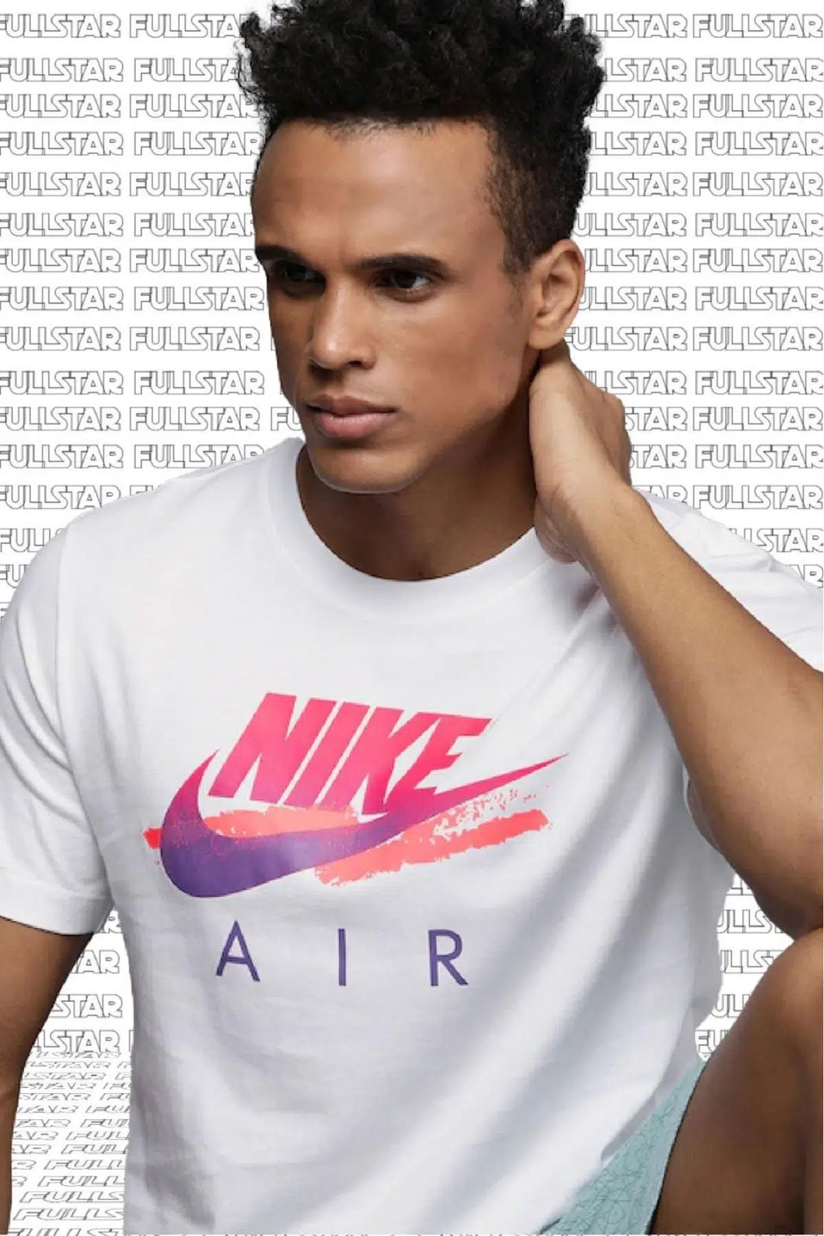 Nike Men's Sportswear DNA Futura T-Shirt Baskılı Beyaz Tişört