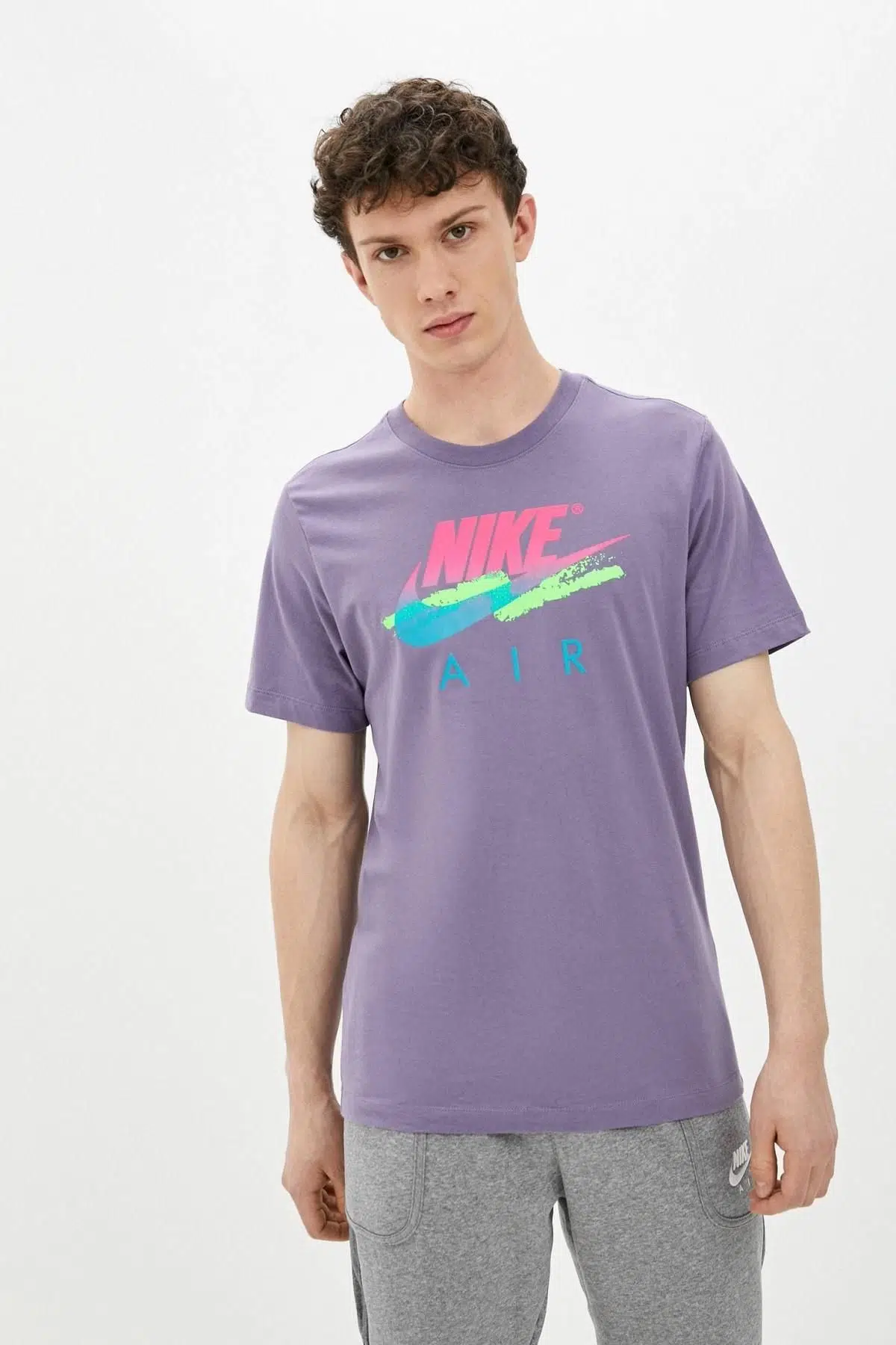 Nike Men's Sportswear DNA Futura T-Shirt Baskılı Pamuklu Mort Tişört