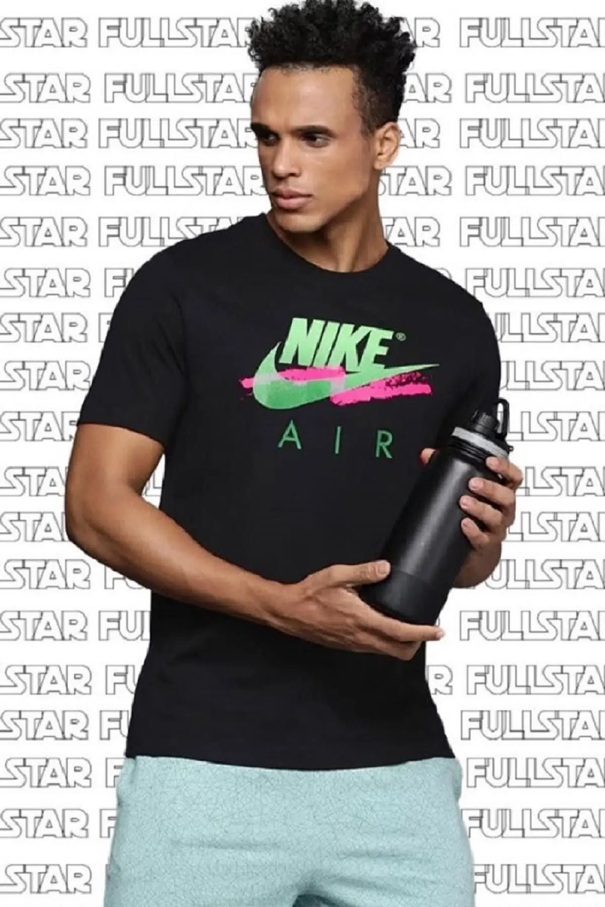 Nike Men's Sportswear DNA Futura T-Shirt Baskılı Siyah Tişört