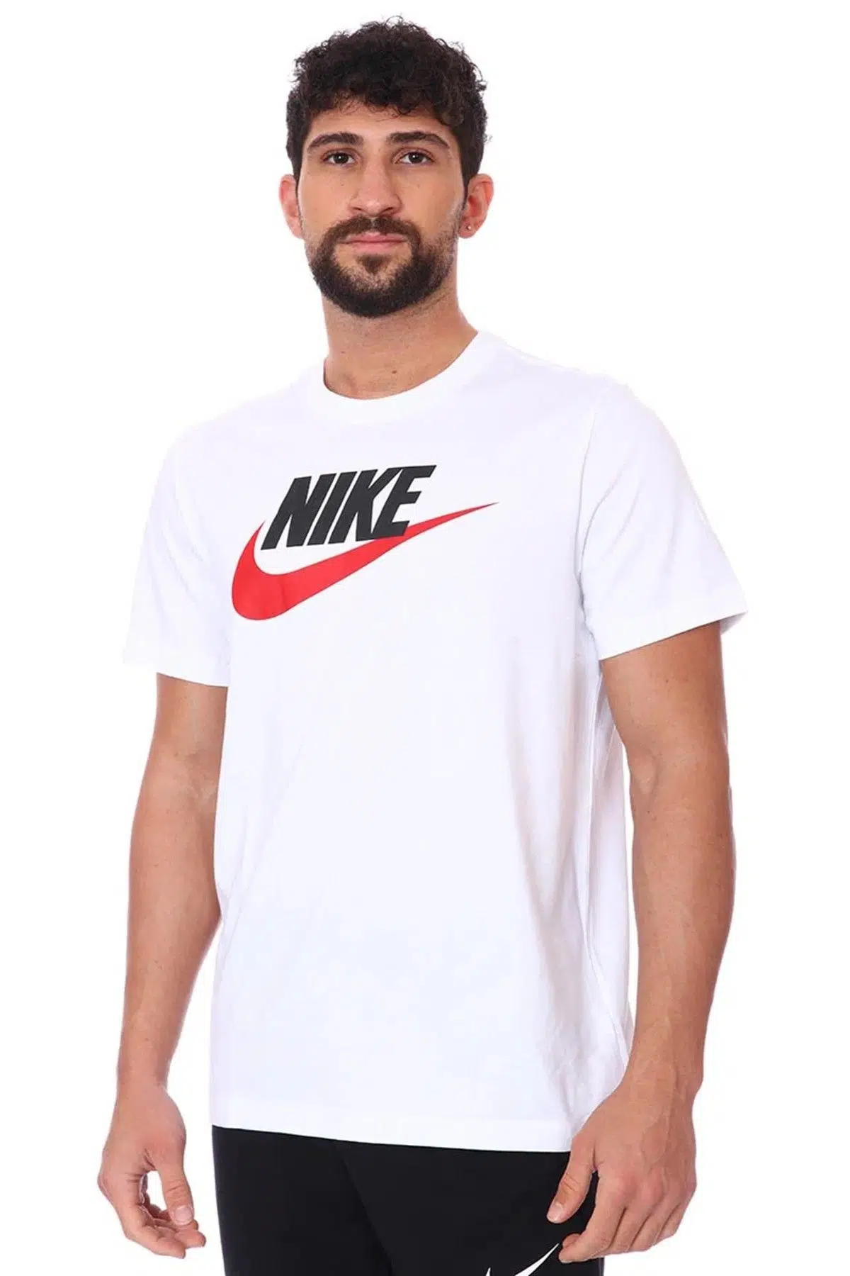 Nike Mens İcon Future Tee Baskılı Erkek Günlük Tişört Beyaz