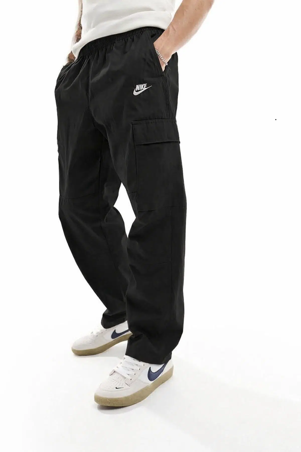 Nike Mens Sportswear Cargo Loose Fit Pants Woven Erkek Dokuma Büyük Beden Kargo Pantolan Eşofman Altı Siyah