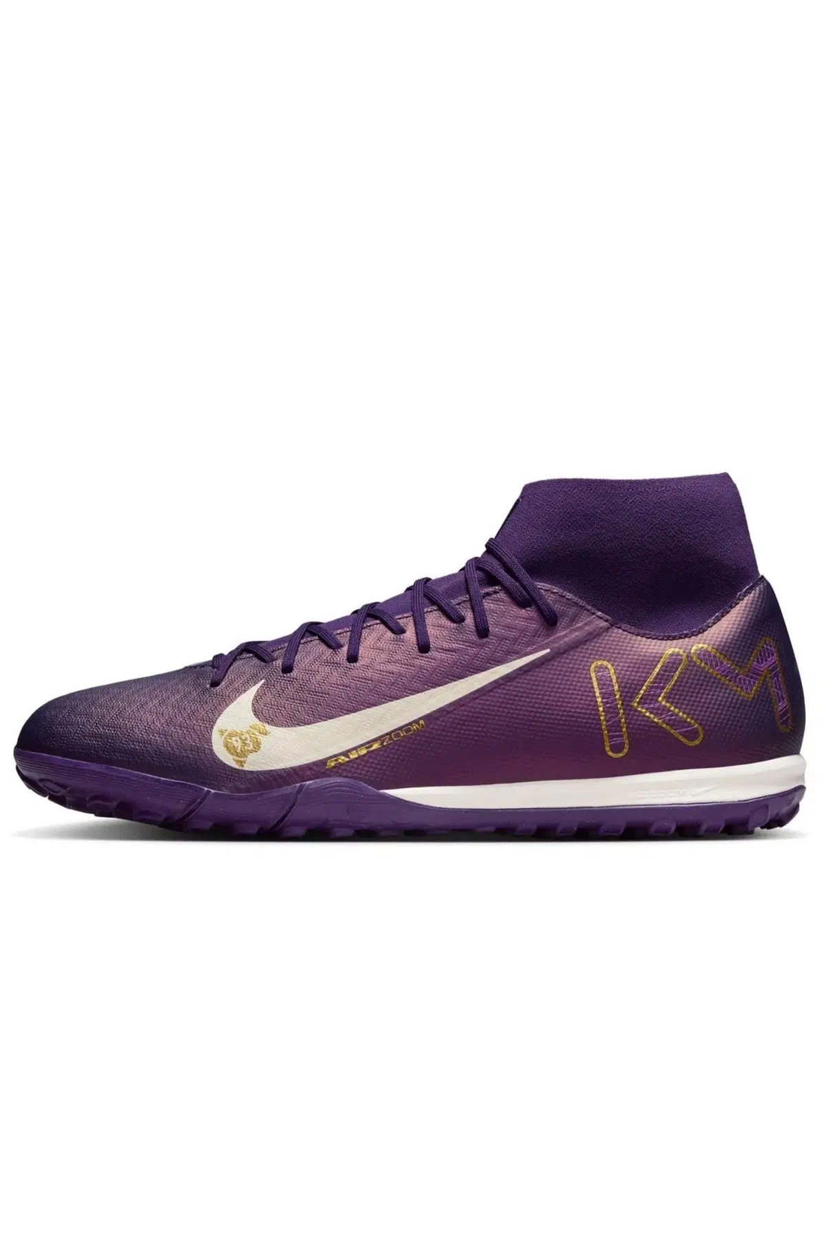 Nike Mercurial Superfly 10 Mbappe Mens Football Shoes Bilekli Erkek Halı Saha Ayakkabısı Mor