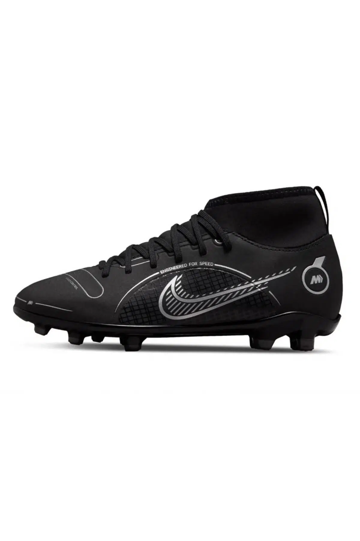 Nike Mercurial Superfly 8 Club FG/MG Soccer Shoes Çoraplı Çocuk Krampon Siyah