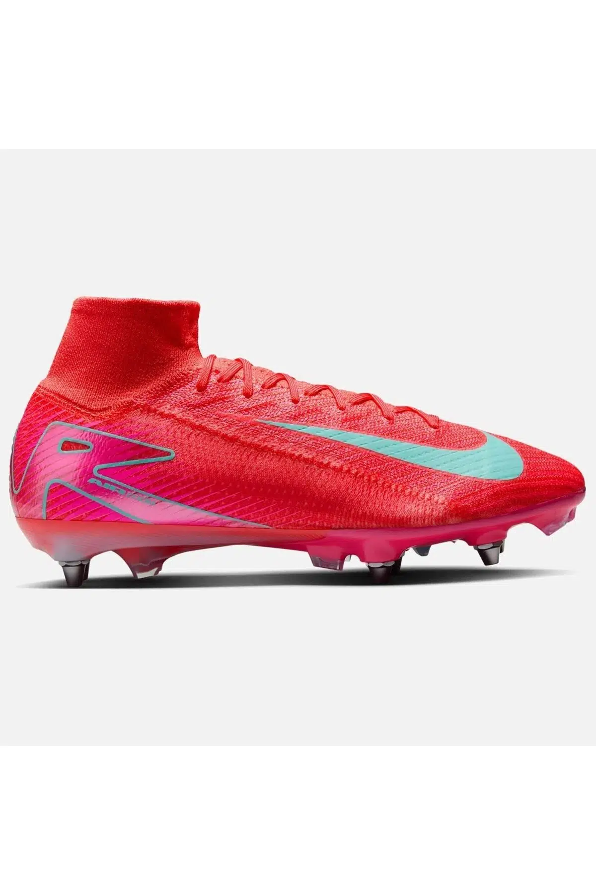 Nike Mercurial Superfly SG-Pro Mens Football Shoes Yumuşak Zemin Vidalı Profesyonel Erkek Krampon Pembe