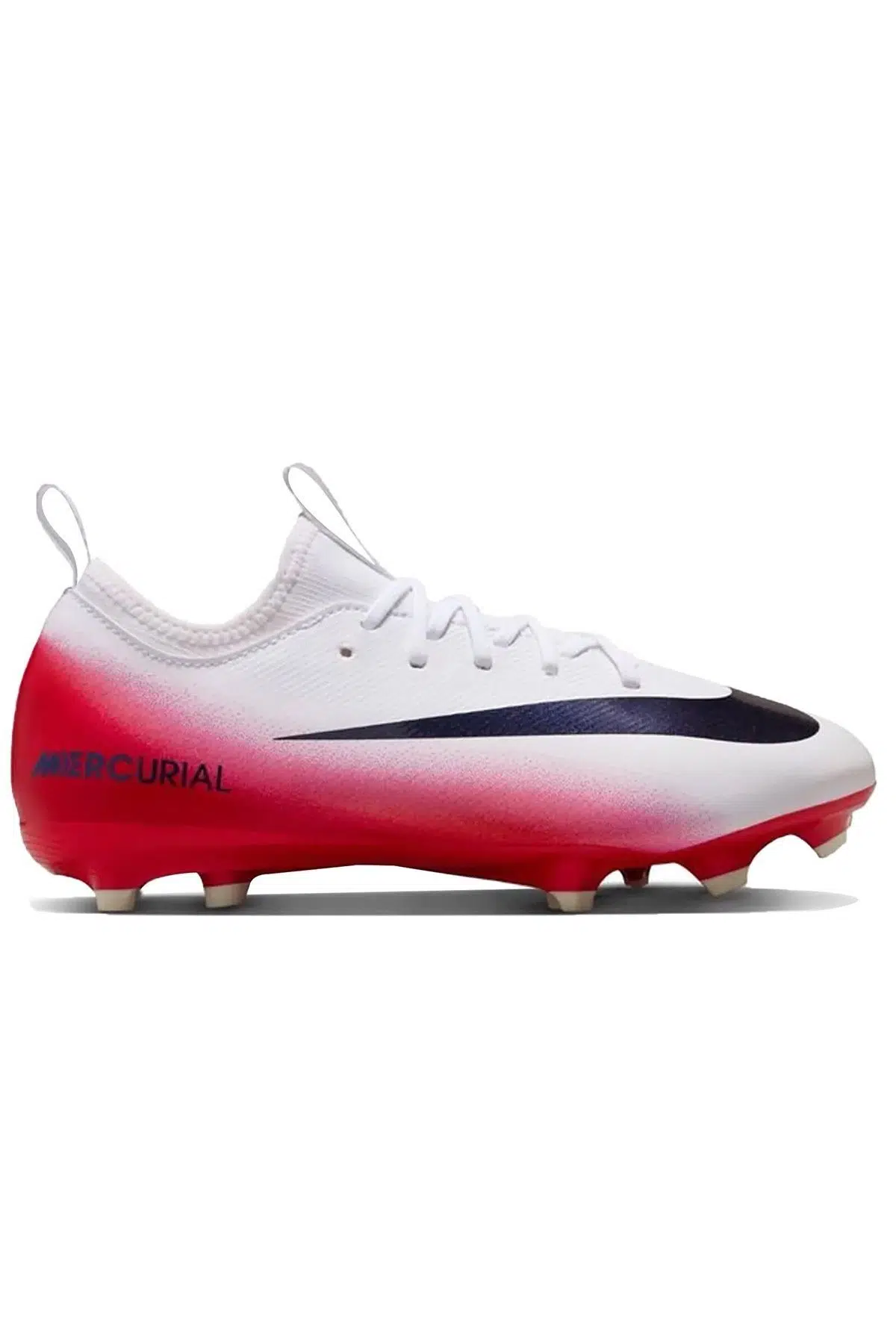 Nike Mercurial Zoom Vapor 16 Academy FG/MG LV8 Kids Football Shoes White Red Çocuk Çoklu Zemin Kramponu Beyaz